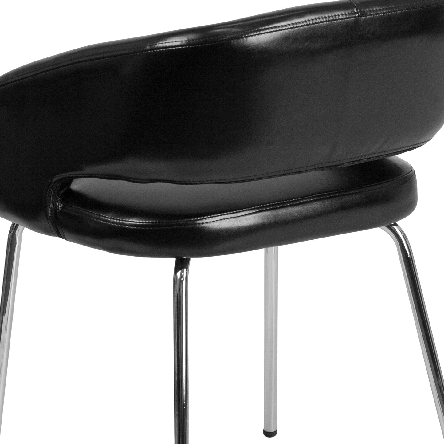 Black Leather Side Chair CH-162731-BK-GG