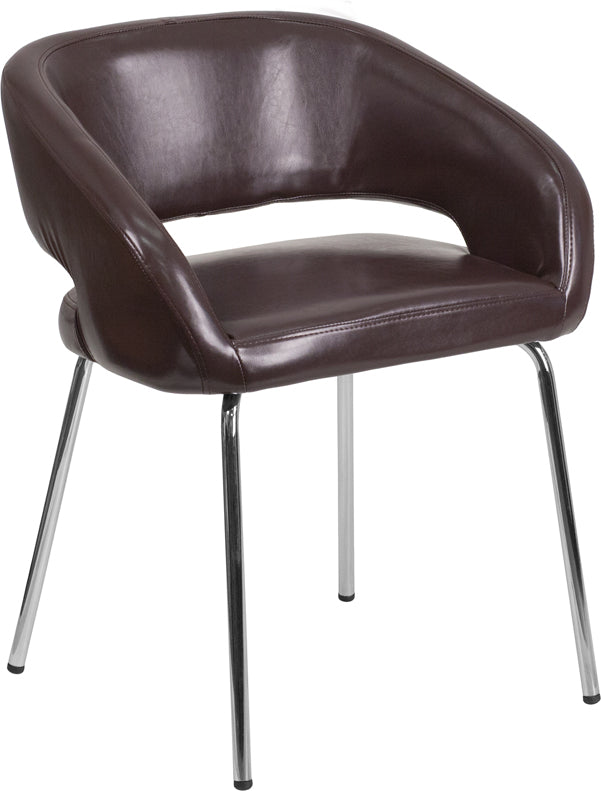 Brown Leather Side Chair CH-162731-BN-GG