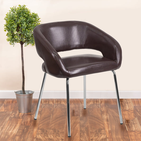 Brown Leather Side Chair CH-162731-BN-GG