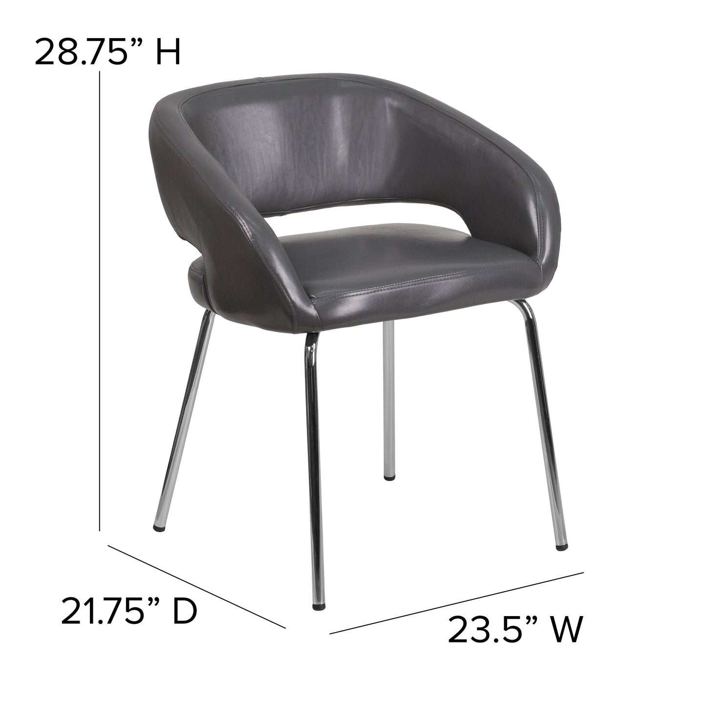 Gray Leather Side Chair CH-162731-GY-GG