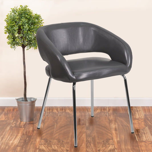 Gray Leather Side Chair CH-162731-GY-GG