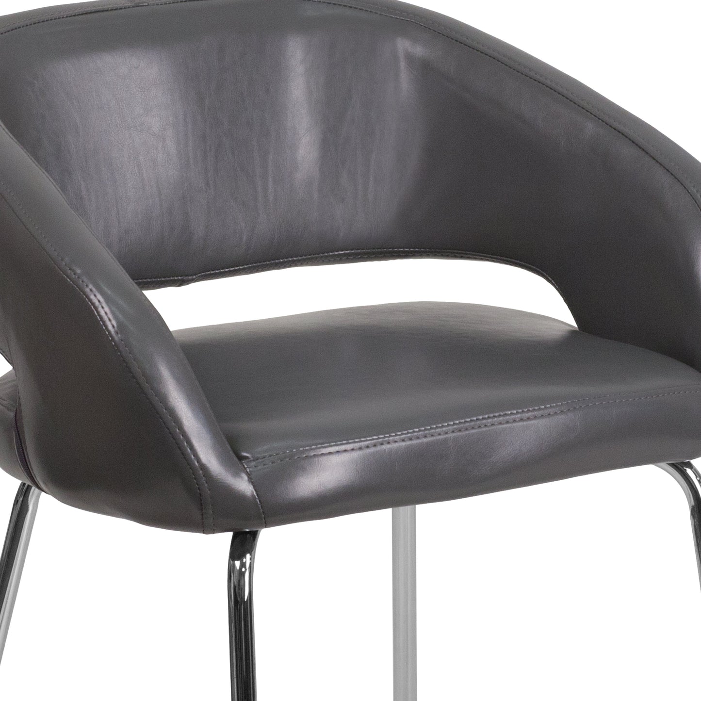 Gray Leather Side Chair CH-162731-GY-GG