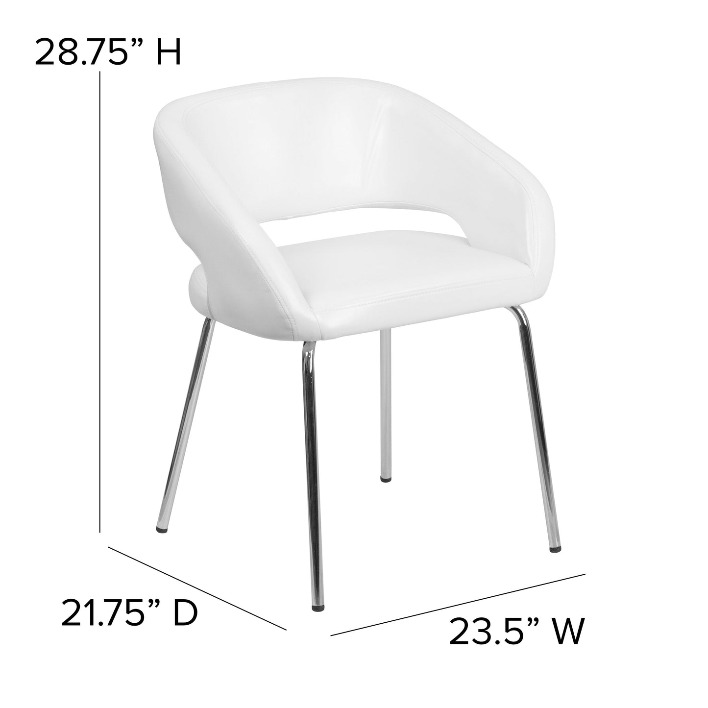 White Leather Side Chair CH-162731-WH-GG