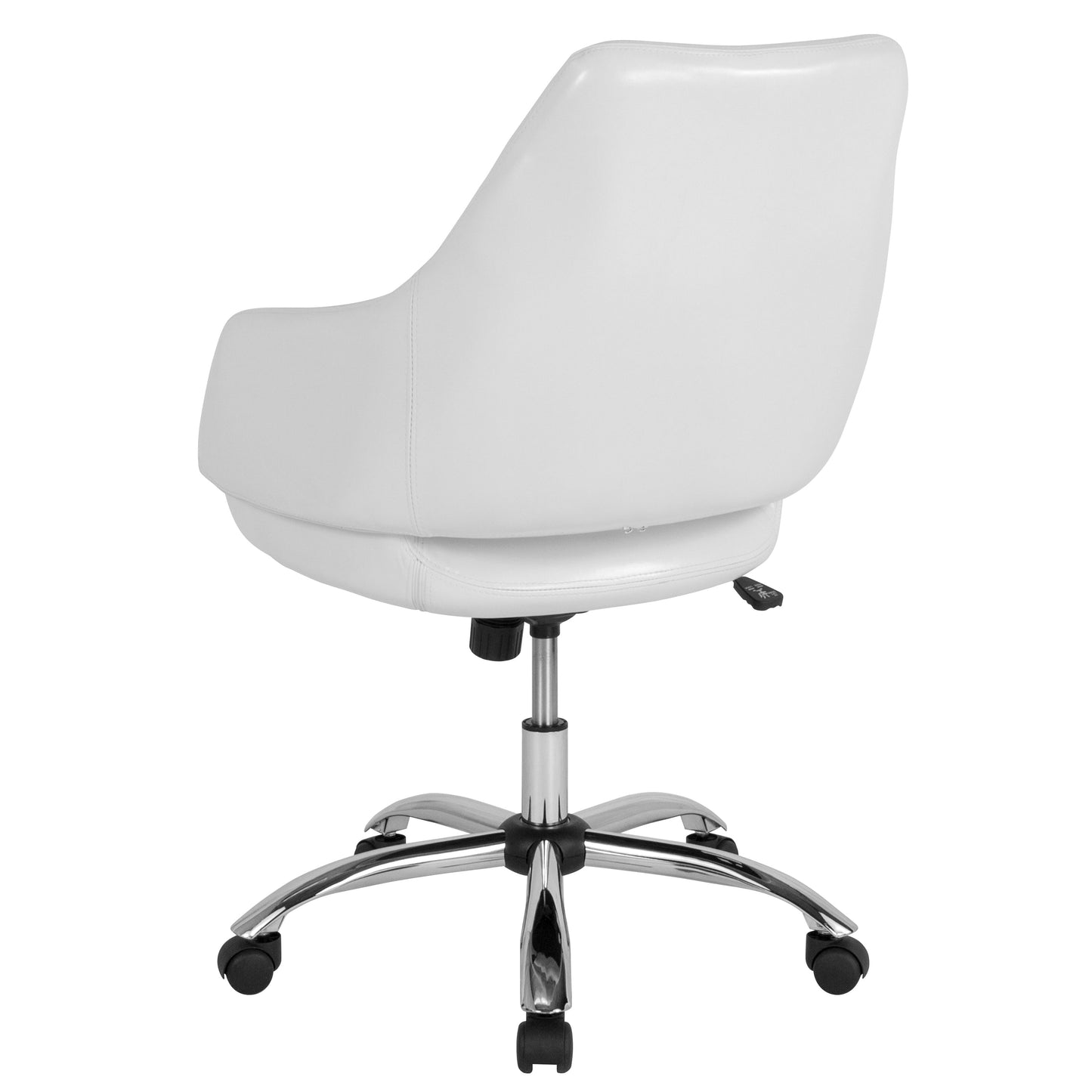 White Leather Mid-Back Chair CH-177280-WH-GG