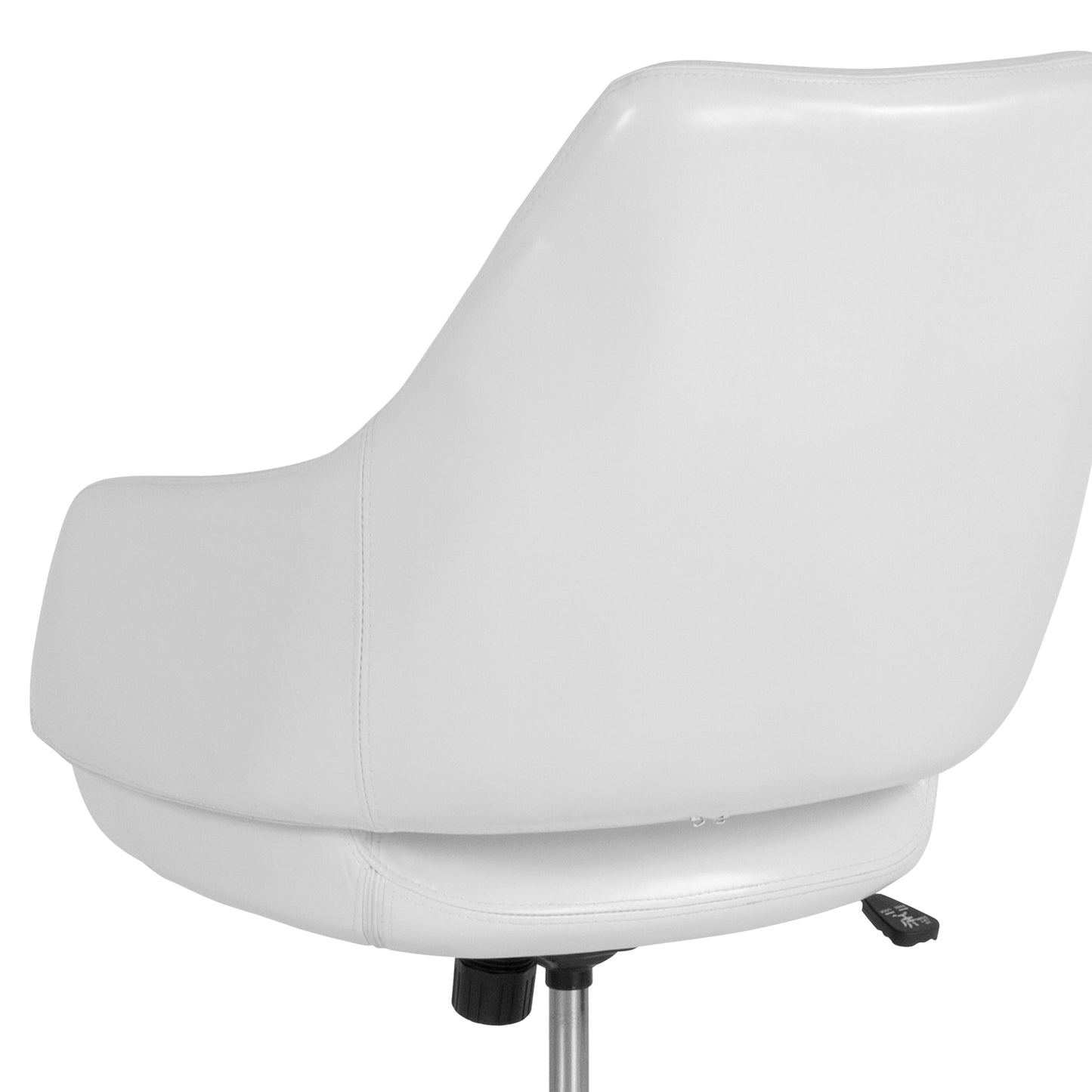 White Leather Mid-Back Chair CH-177280-WH-GG