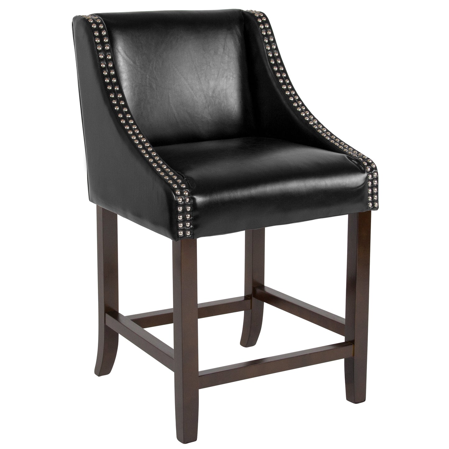 24" Black LeatherSoft Stool CH-182020-24-BK-GG