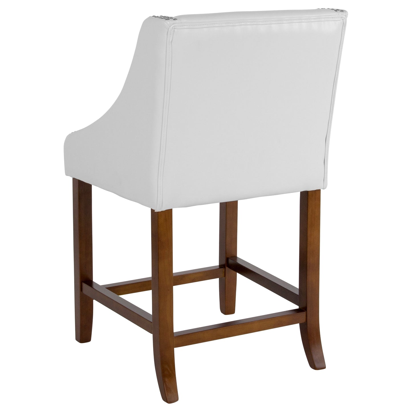 24" White LeatherSoft Stool CH-182020-24-WH-GG