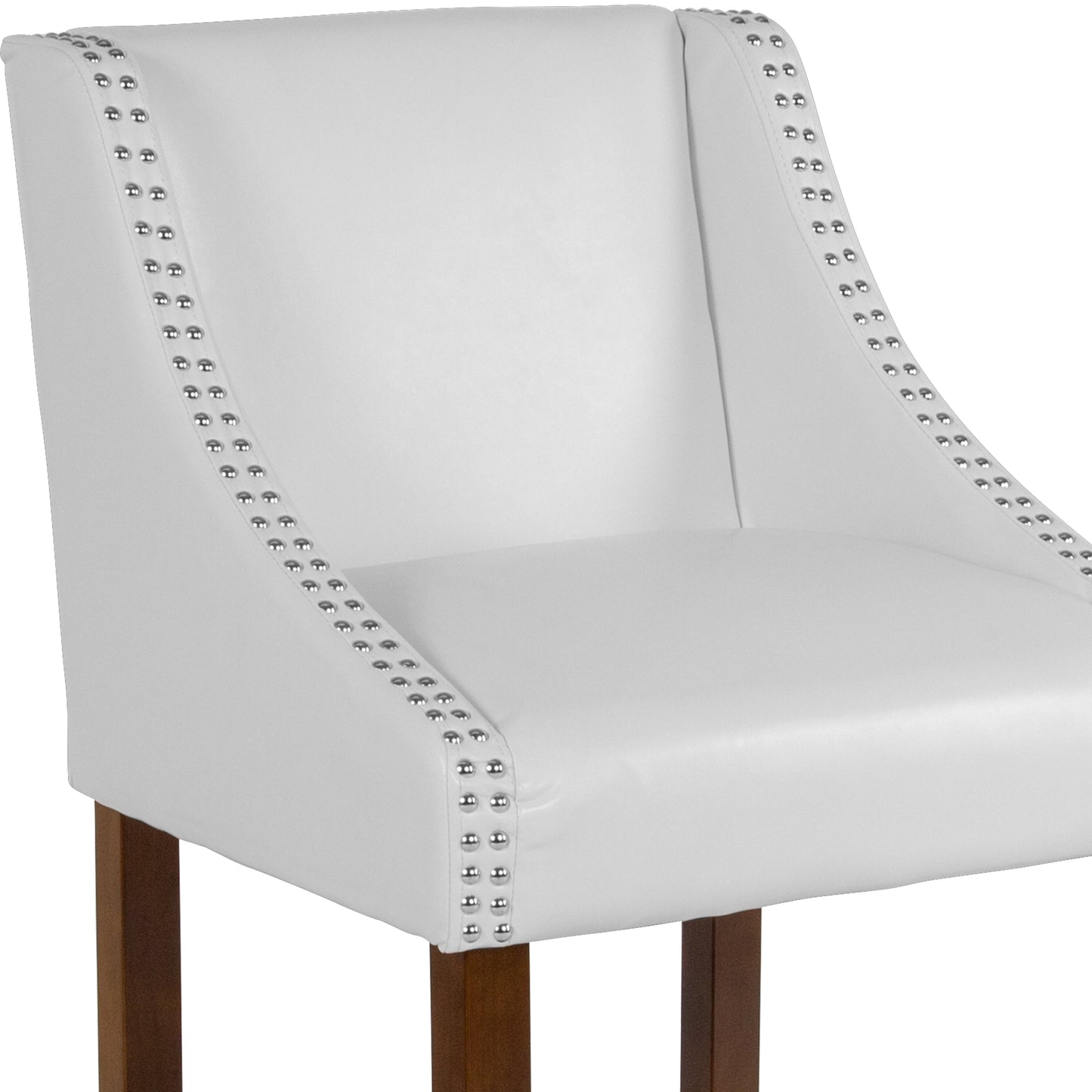 24" White LeatherSoft Stool CH-182020-24-WH-GG