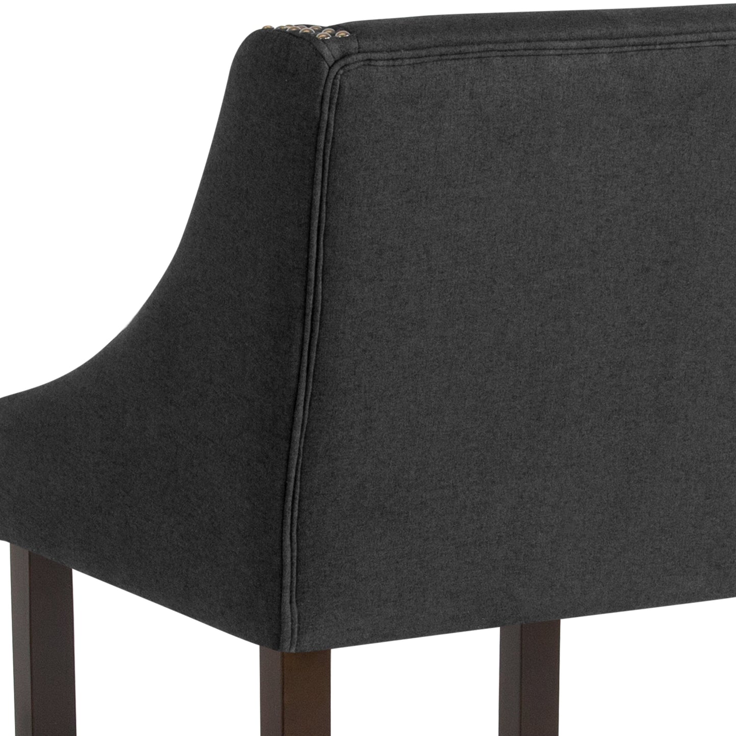 30" Charcoal Fabric/Wood Stool CH-182020-30-BK-F-GG