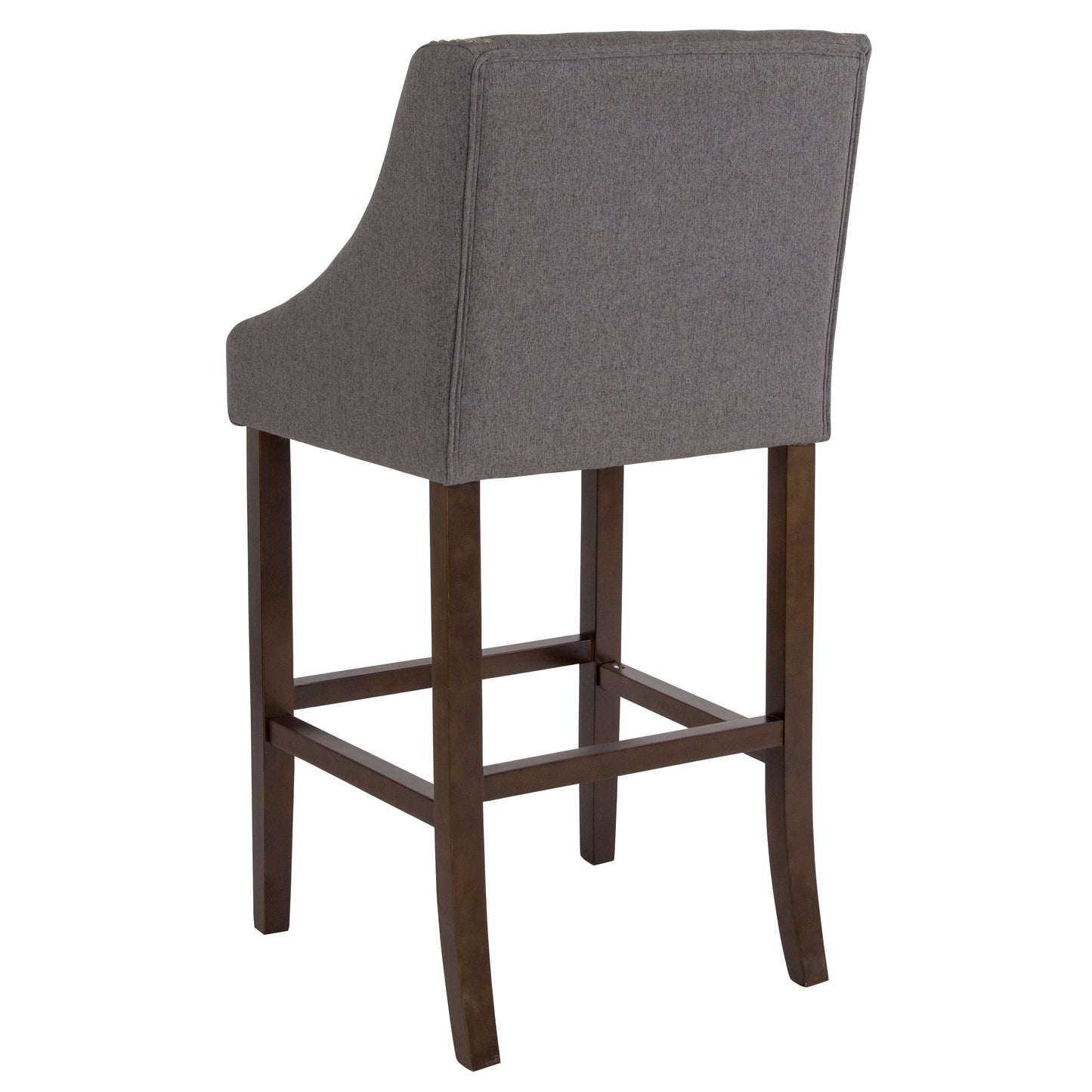 30" Gray Fabric/Wood Stool CH-182020-30-DKGY-F-GG