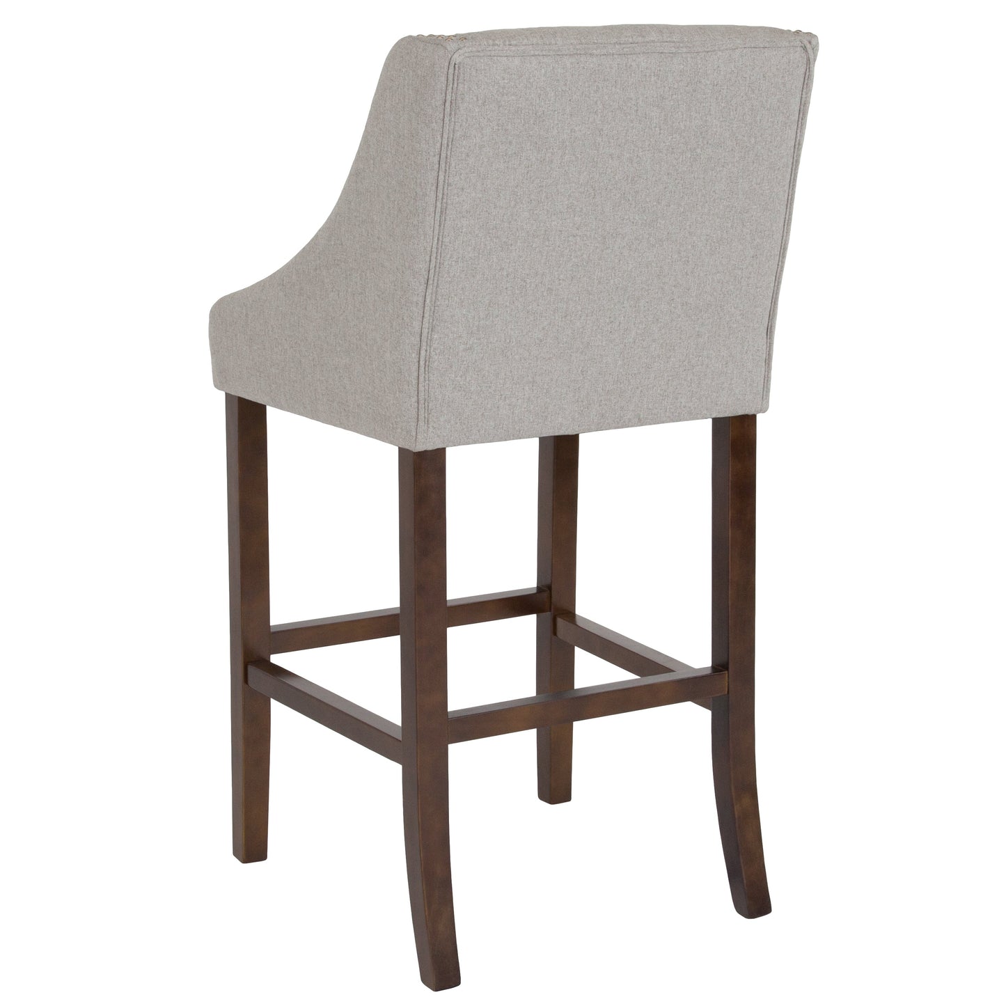 30" Gray Fabric/Wood Stool CH-182020-30-LTGY-F-GG