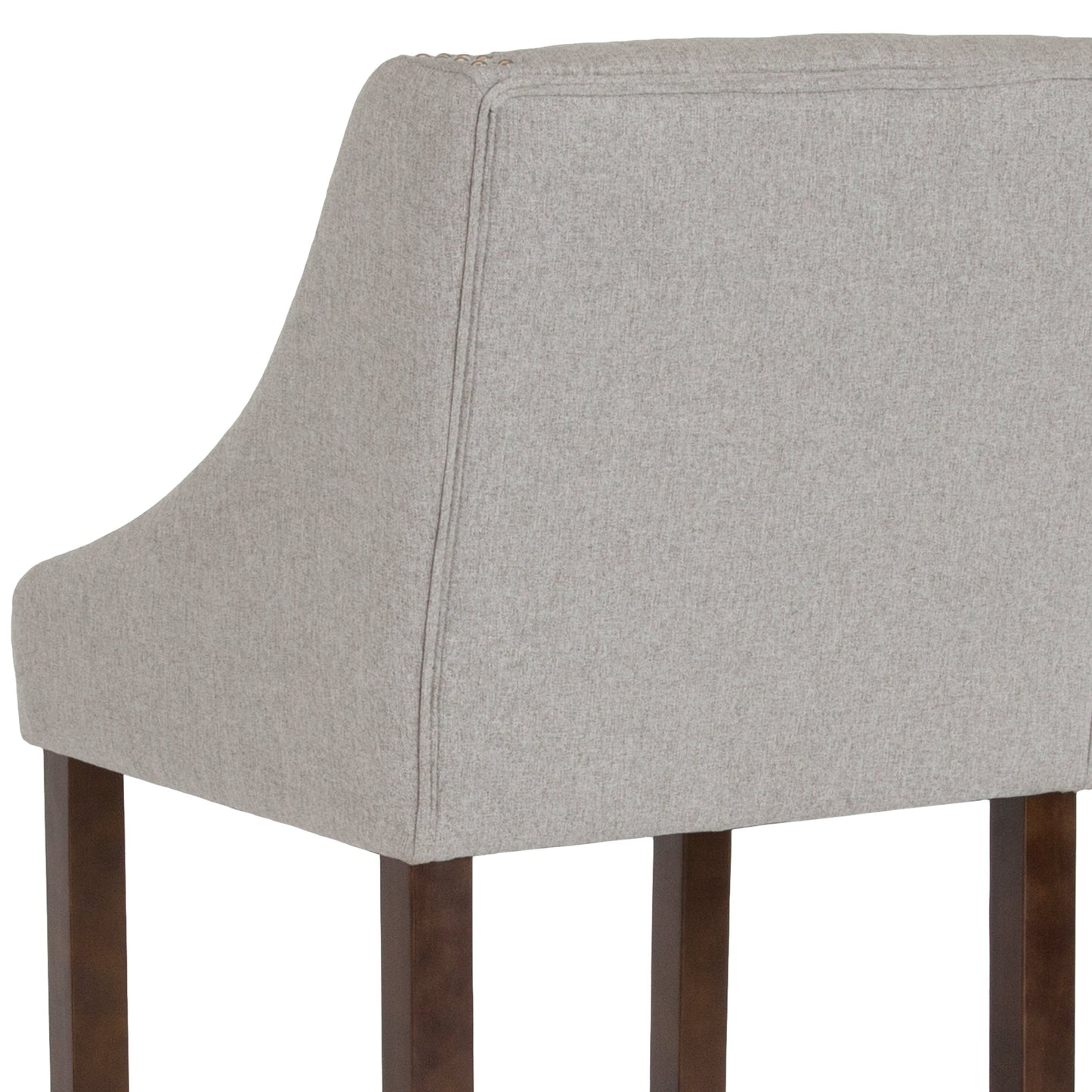 30" Gray Fabric/Wood Stool CH-182020-30-LTGY-F-GG