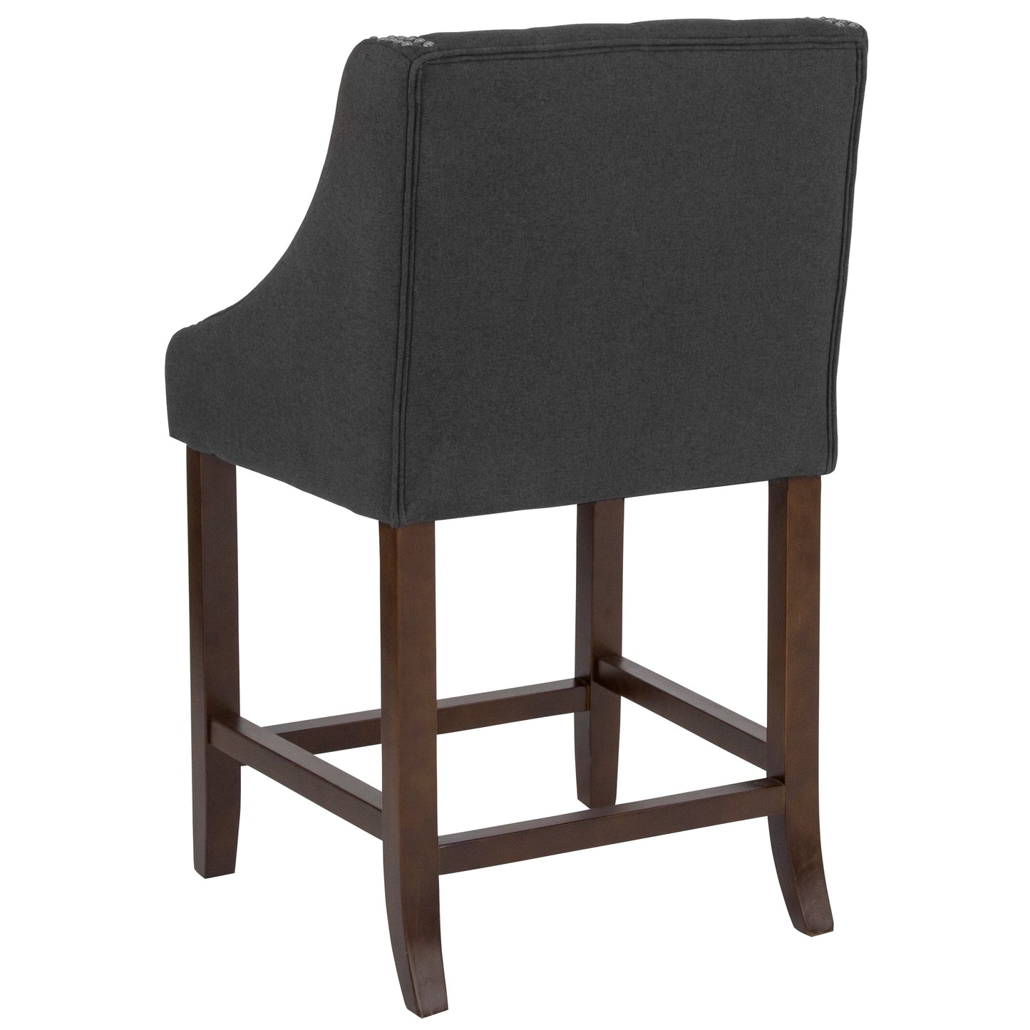 24" Charcoal Fabric/Wood Stool CH-182020-T-24-BK-F-GG