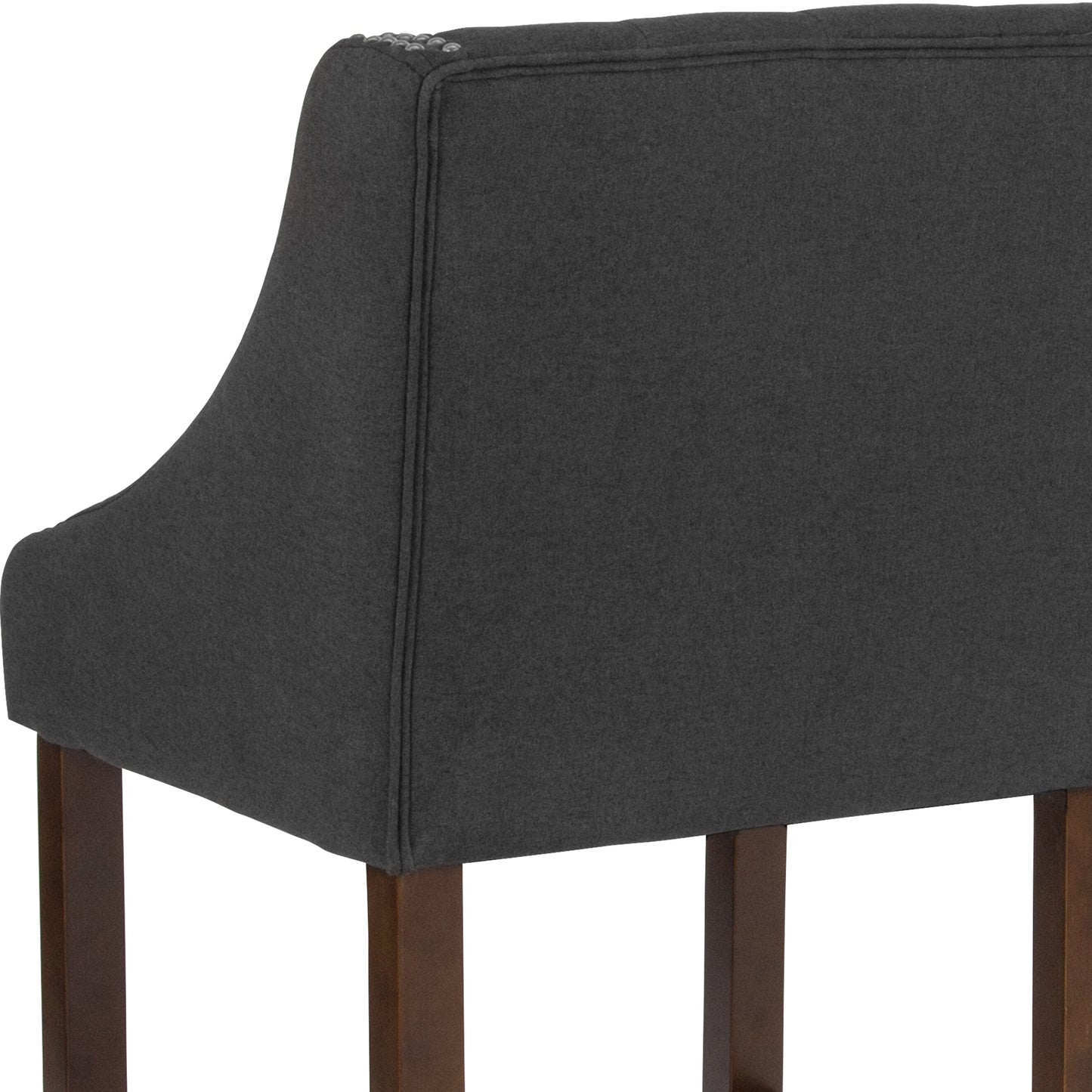 24" Charcoal Fabric/Wood Stool CH-182020-T-24-BK-F-GG