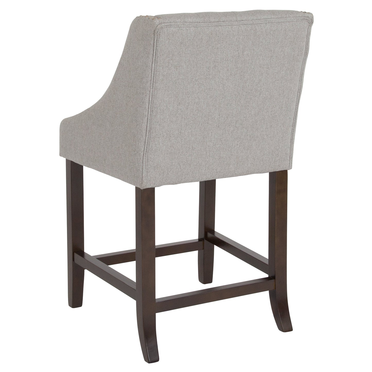 24" Gray Fabric/Wood Stool CH-182020-T-24-LTGY-F-GG