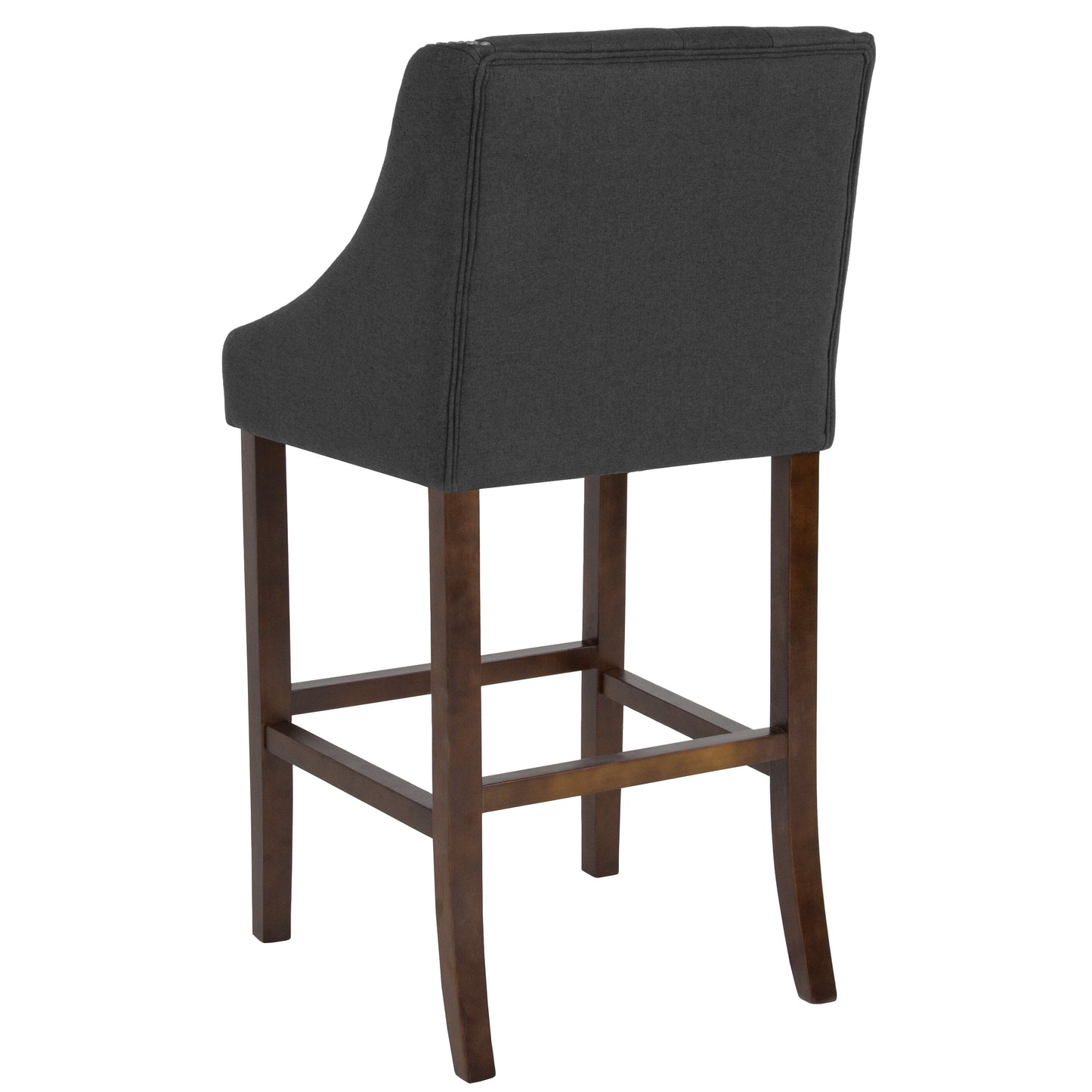 30" Charcoal Fabric/Wood Stool CH-182020-T-30-BK-F-GG