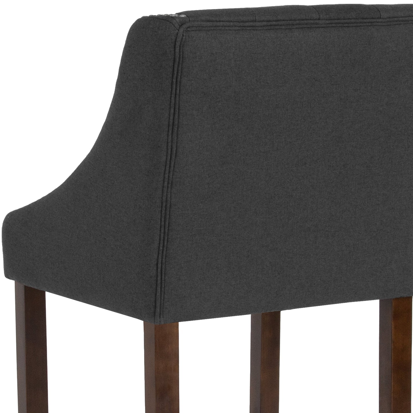 30" Charcoal Fabric/Wood Stool CH-182020-T-30-BK-F-GG