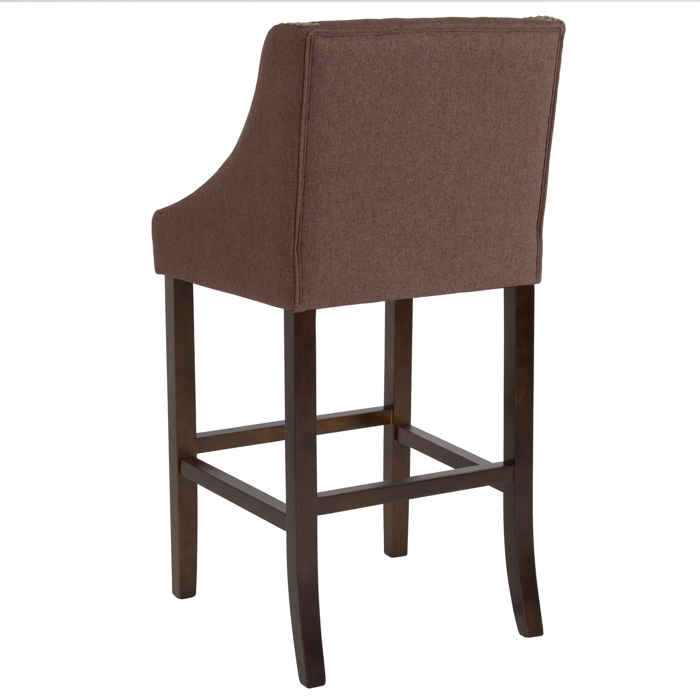 30" Brown Fabric/Wood Stool CH-182020-T-30-BN-F-GG