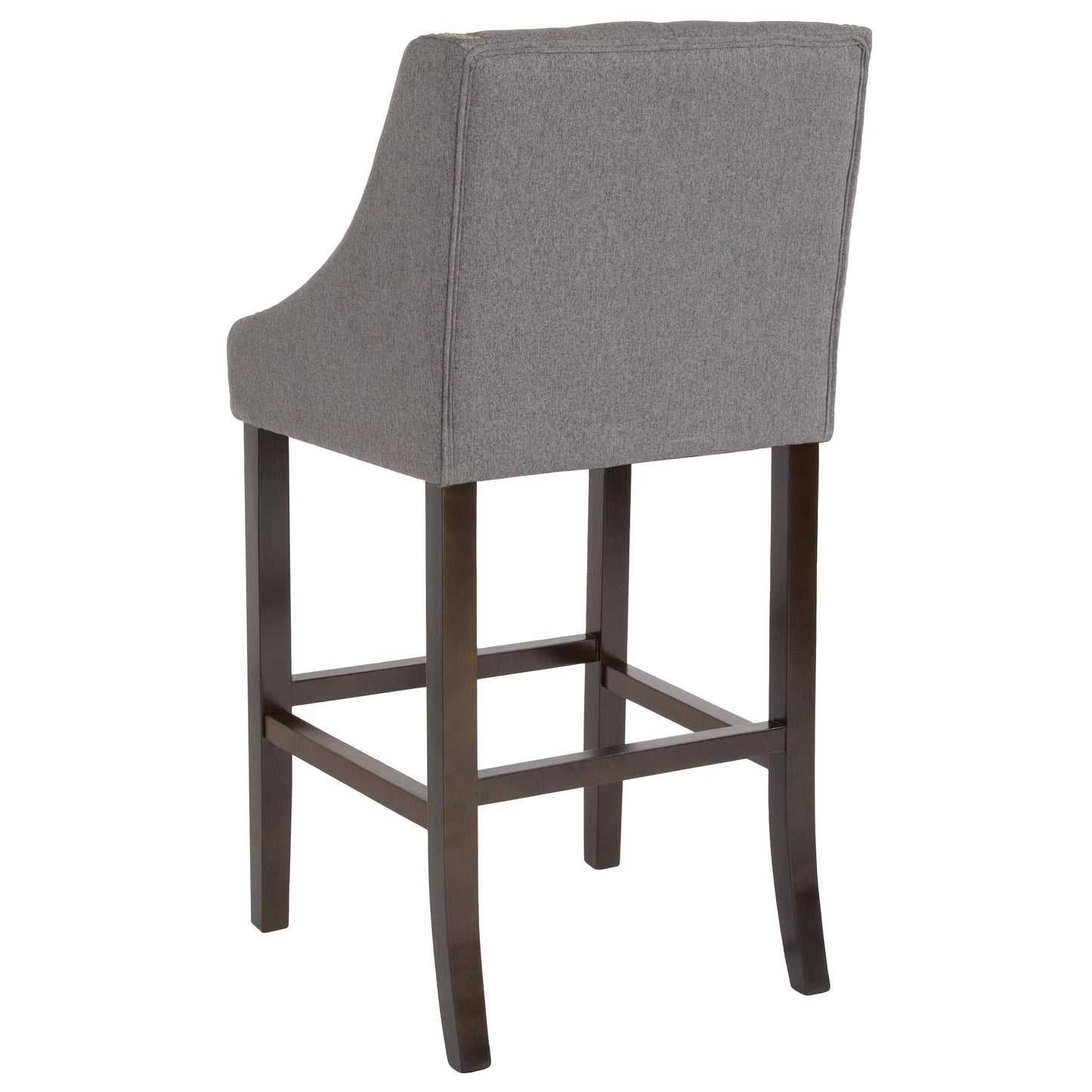 30" Gray Fabric/Wood Stool CH-182020-T-30-DKGY-F-GG