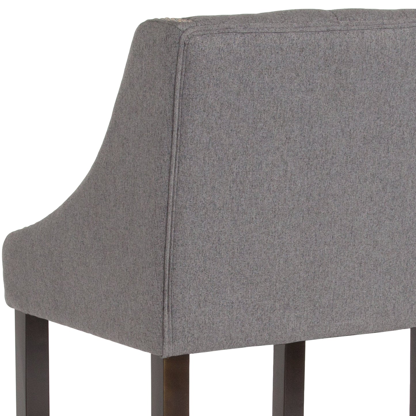 30" Gray Fabric/Wood Stool CH-182020-T-30-DKGY-F-GG