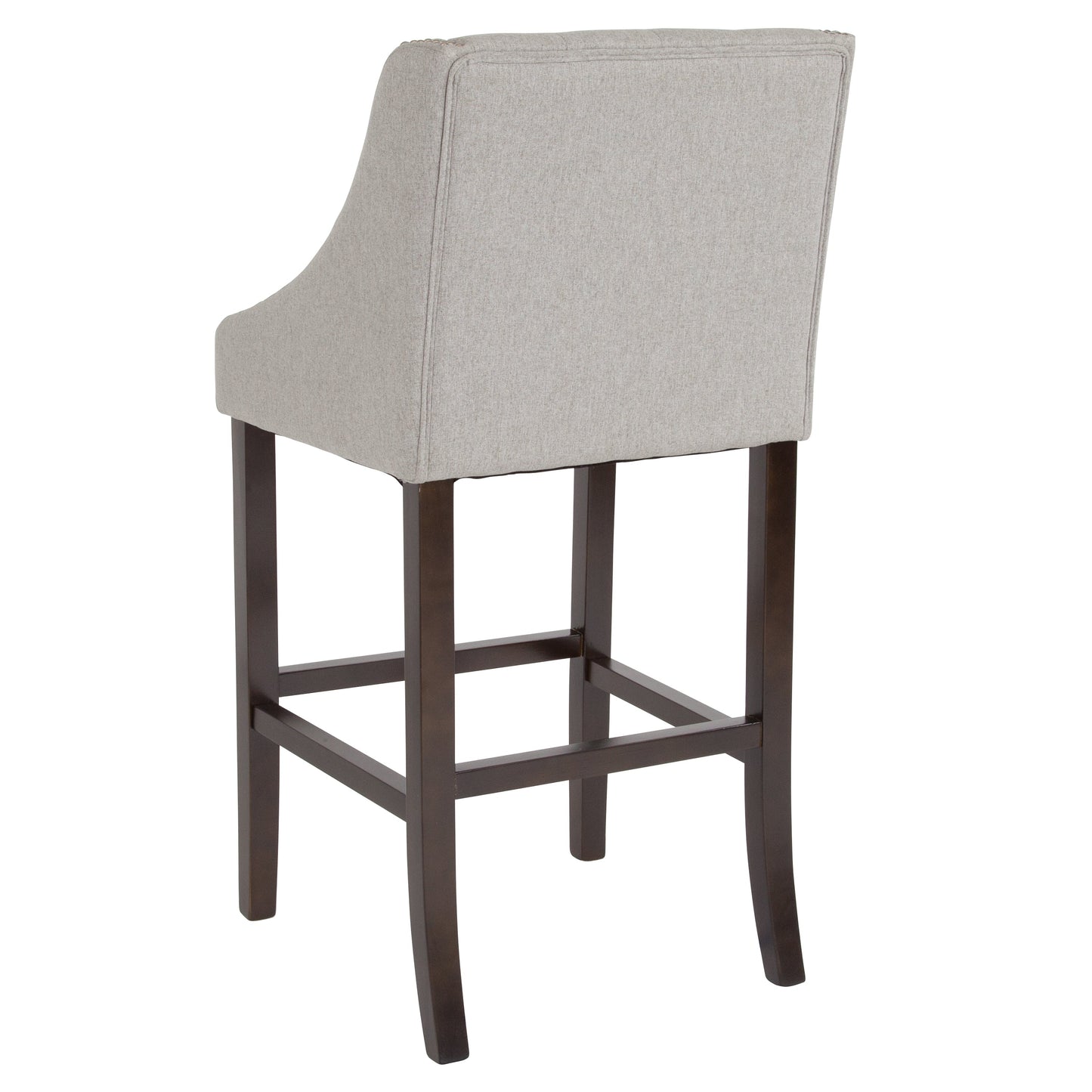 30" Gray Fabric/Wood Stool CH-182020-T-30-LTGY-F-GG