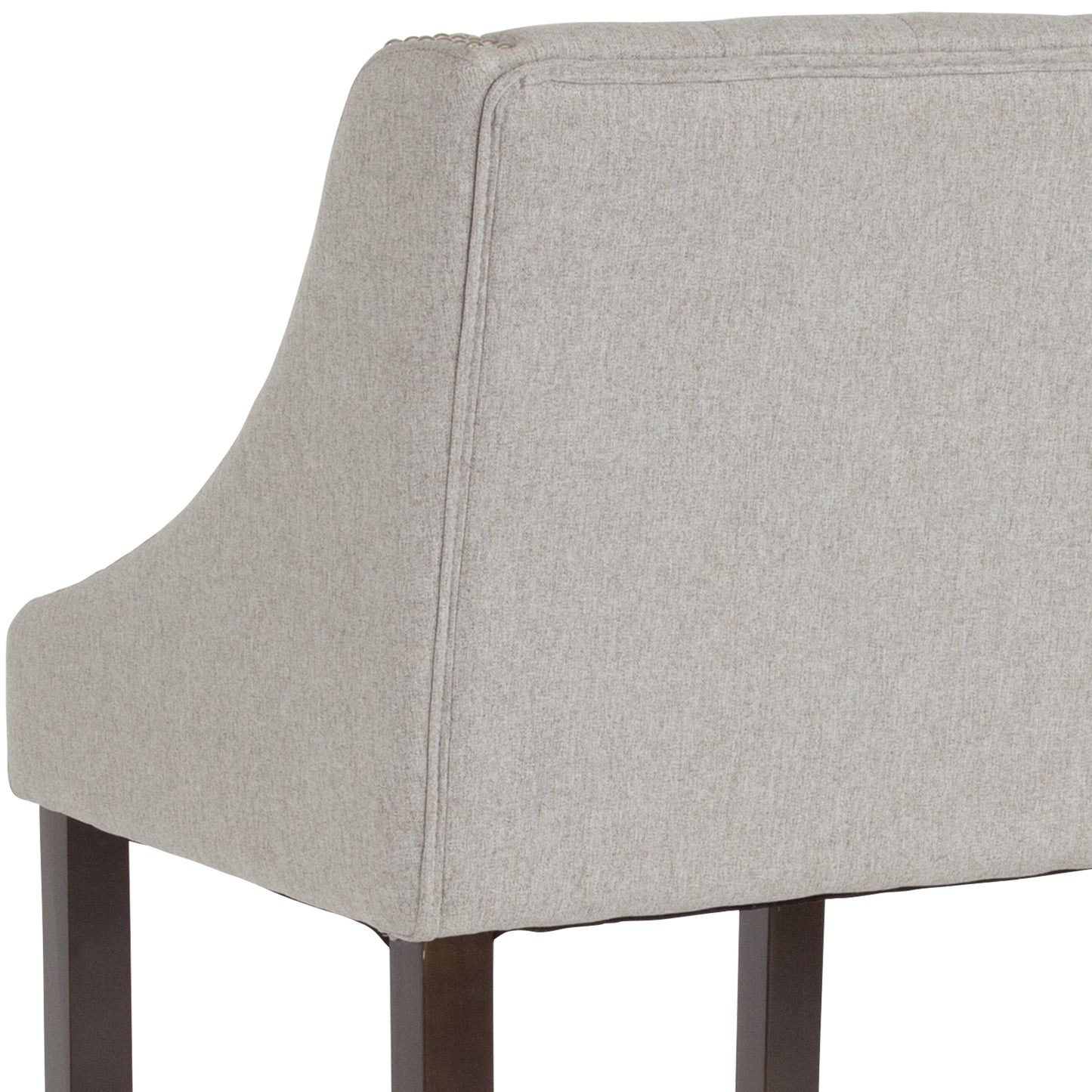 30" Gray Fabric/Wood Stool CH-182020-T-30-LTGY-F-GG