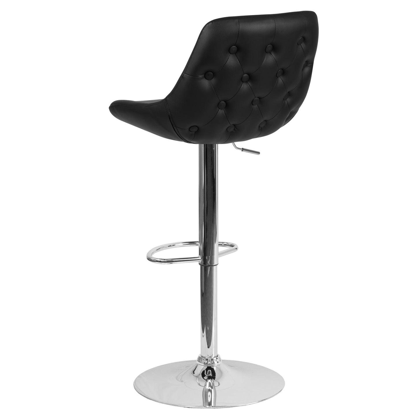 Black Vinyl Swivel Bar Stool CH-182050X000-BK-V-GG