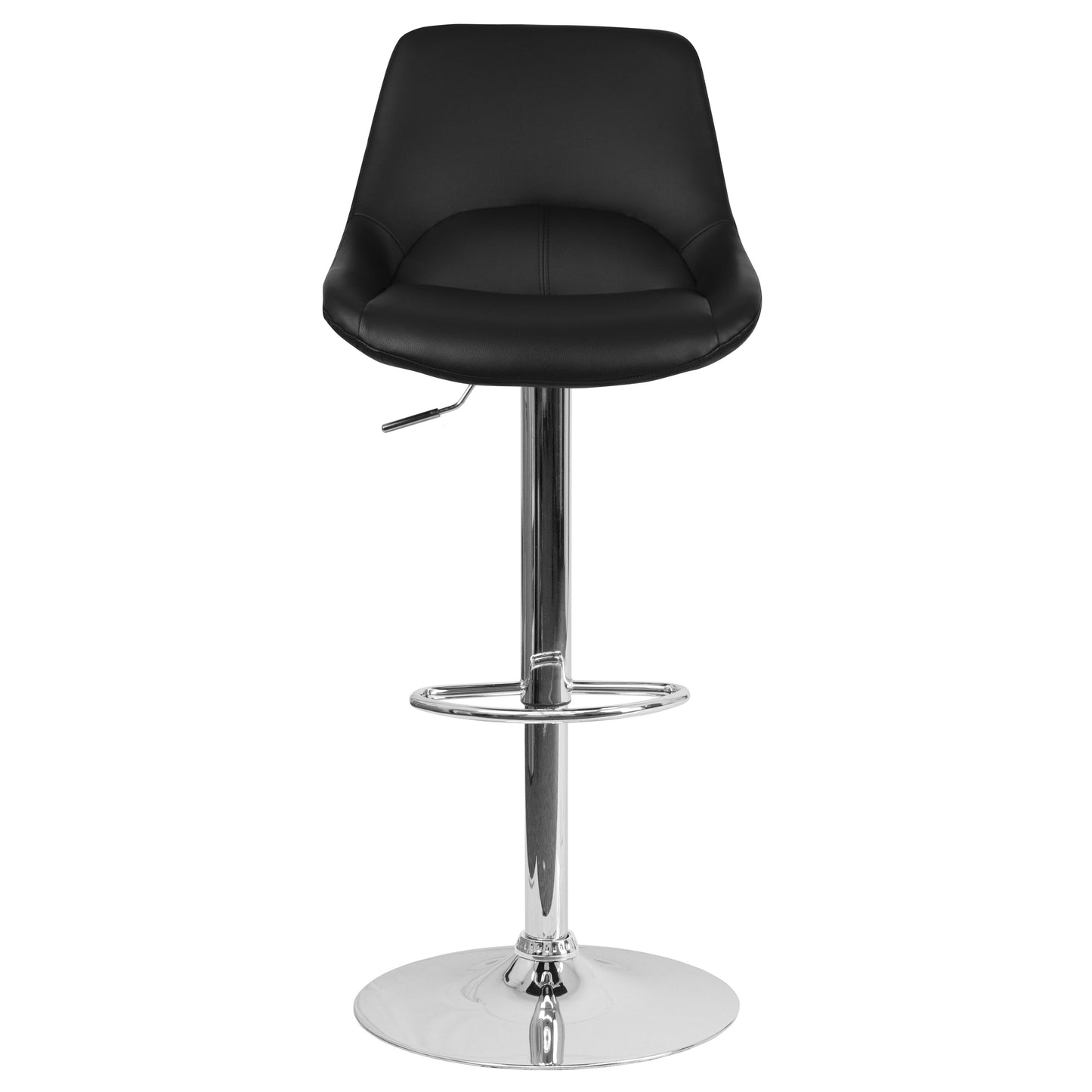 Black Vinyl Swivel Bar Stool CH-182050X000-BK-V-GG