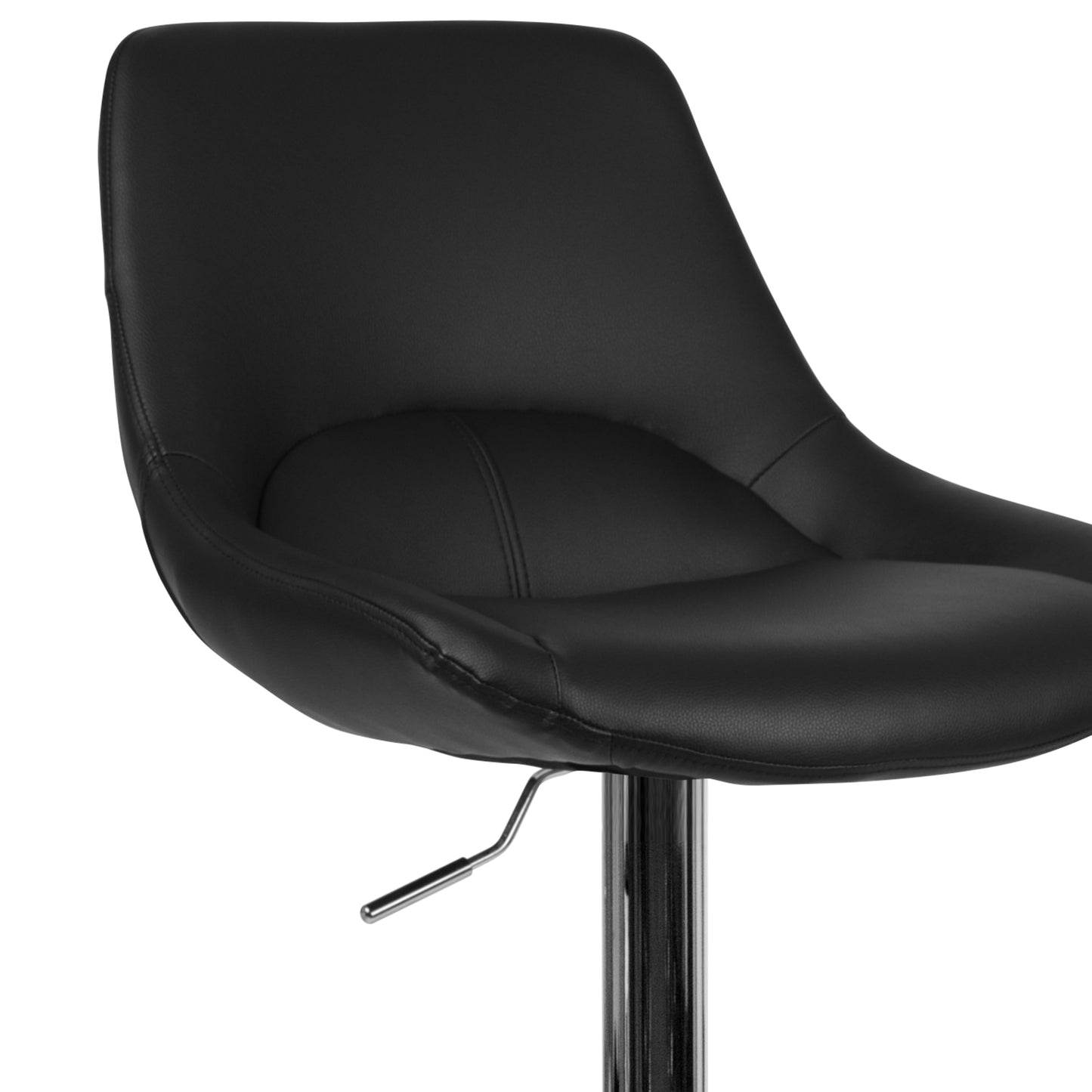 Black Vinyl Swivel Bar Stool CH-182050X000-BK-V-GG