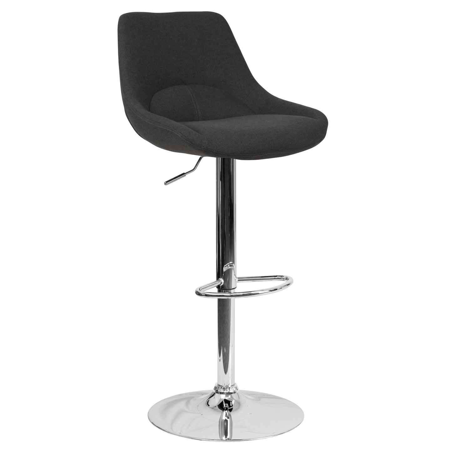 Black Fabric Swivel Bar Stool CH-182050X000-BKFAB-GG