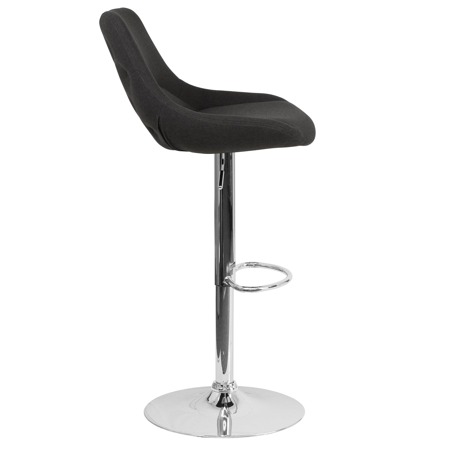 Black Fabric Swivel Bar Stool CH-182050X000-BKFAB-GG