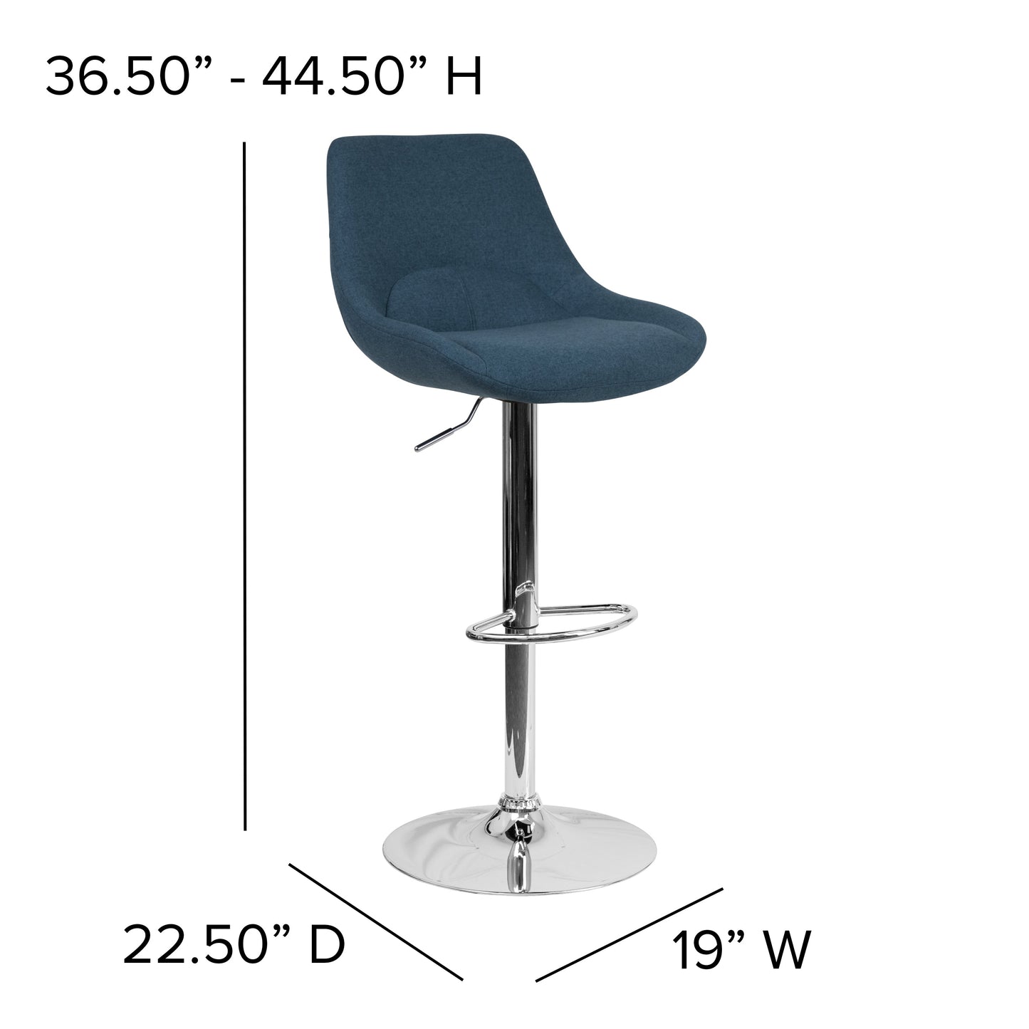 Blue Fabric Swivel Bar Stool CH-182050X000-BLFAB-GG