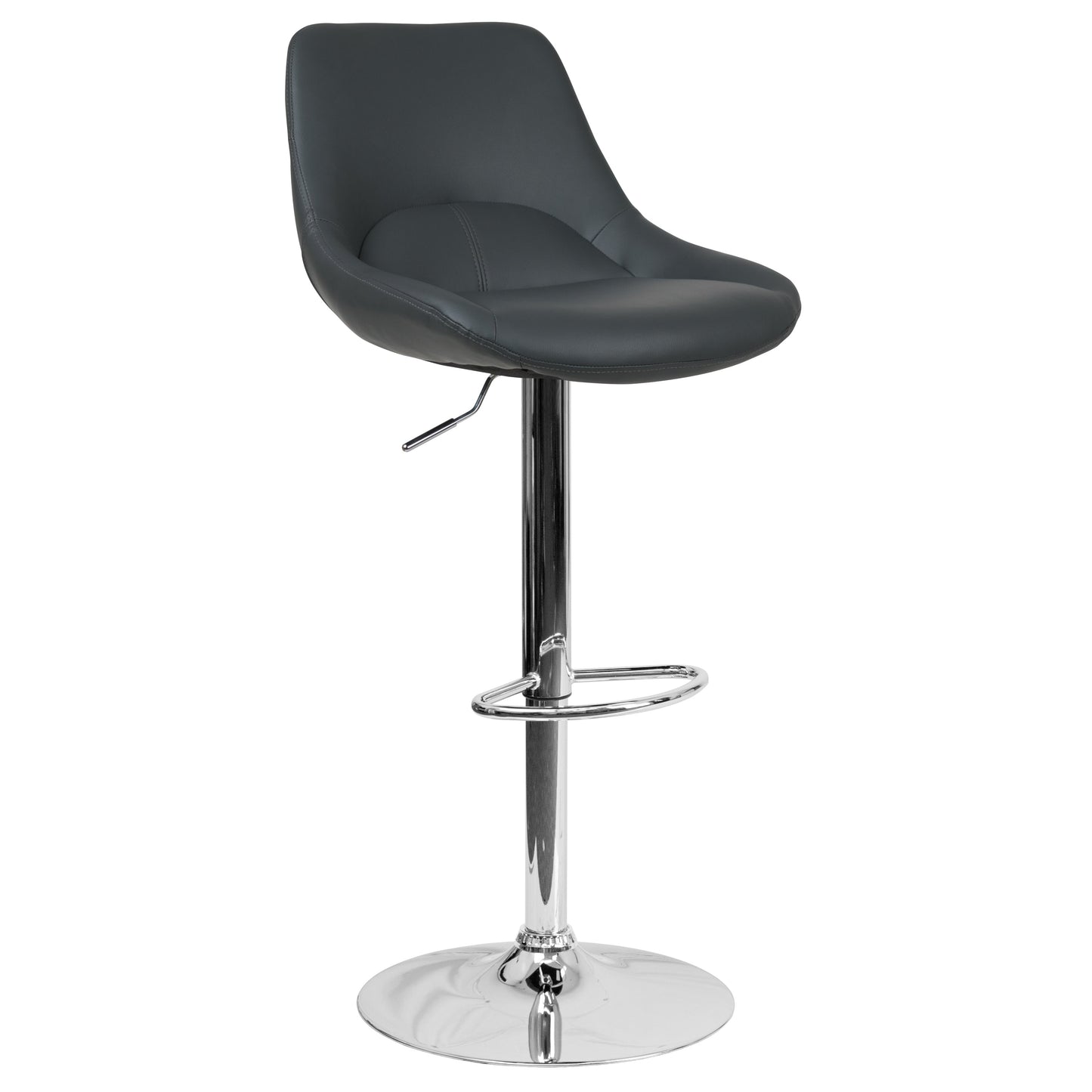 Gray Vinyl Swivel Bar Stool CH-182050X000-GY-V-GG