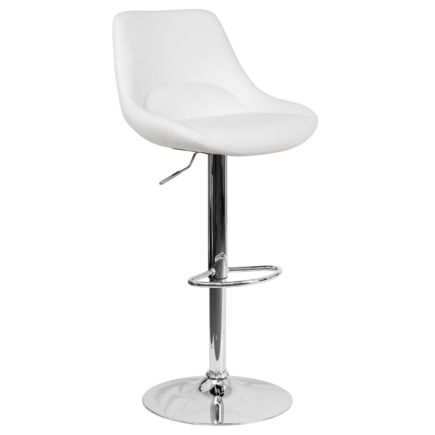 White Vinyl Swivel Bar Stool CH-182050X000-WH-V-GG