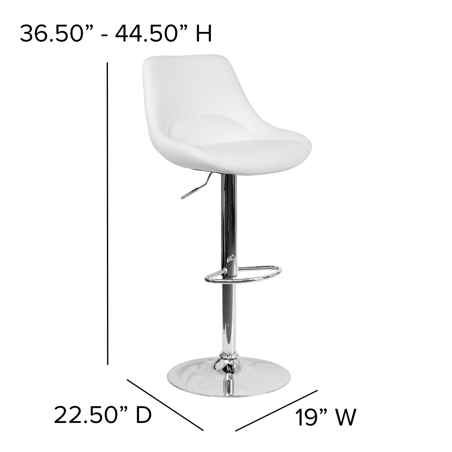 White Vinyl Swivel Bar Stool CH-182050X000-WH-V-GG