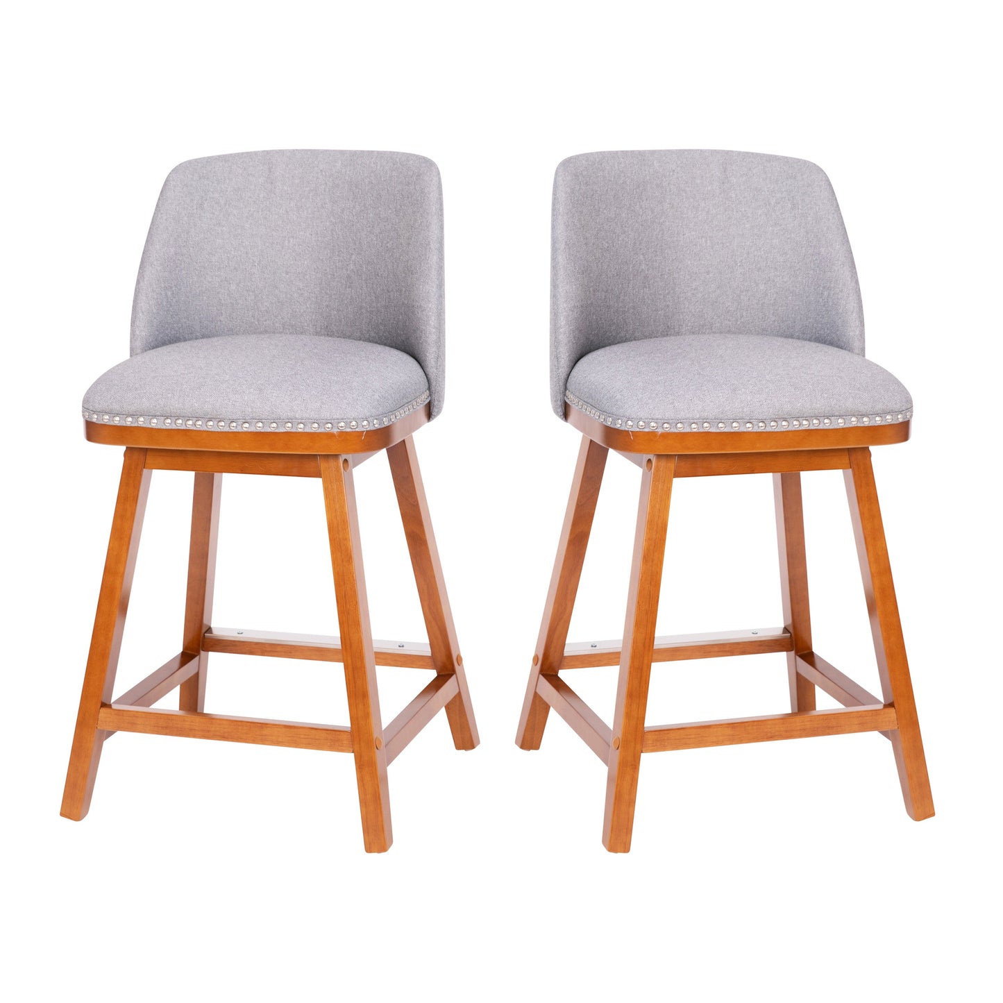 2PK 24" Gray Linen Stools CH-192162X000-24-GY-GG