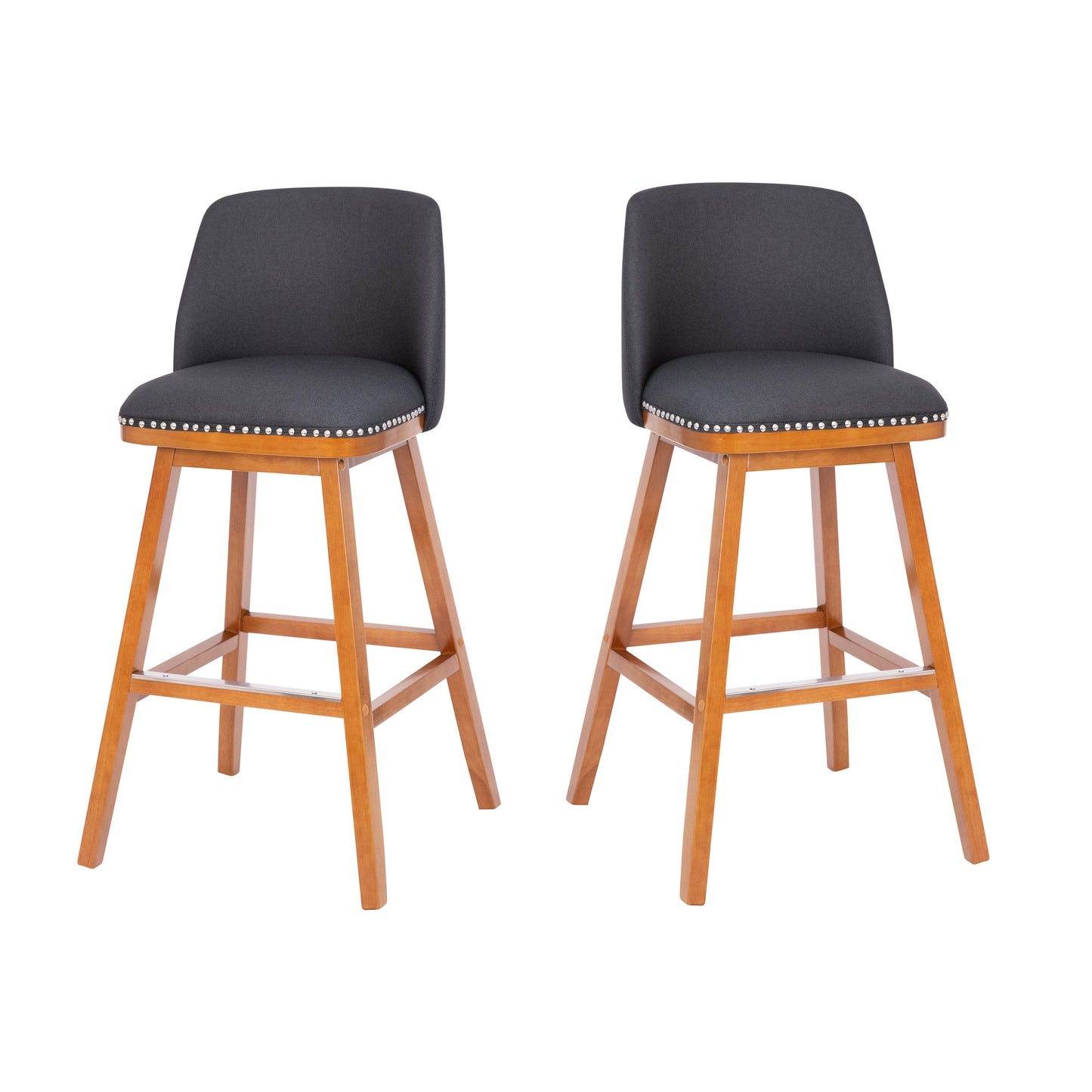 2PK 30" Charcoal Linen Stools CH-192162X000-30-CHAR-GG