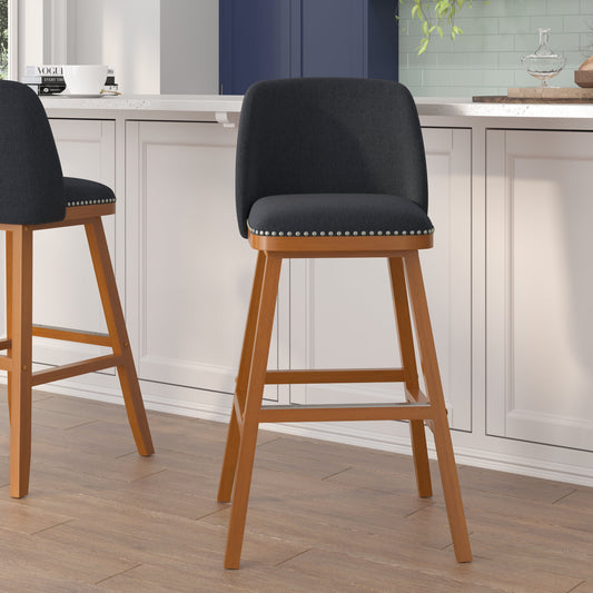 2PK 30" Charcoal Linen Stools CH-192162X000-30-CHAR-GG