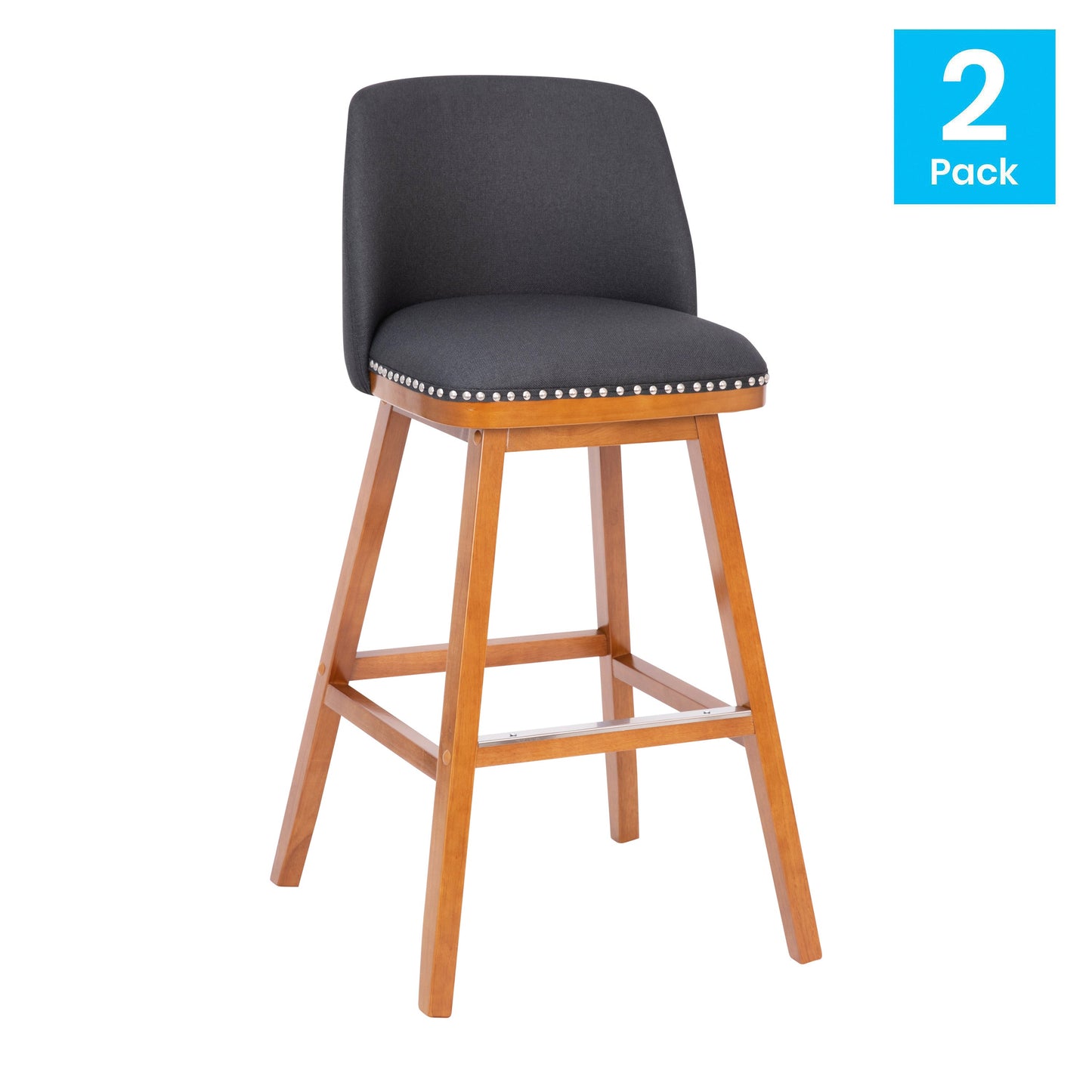 2PK 30" Charcoal Linen Stools CH-192162X000-30-CHAR-GG