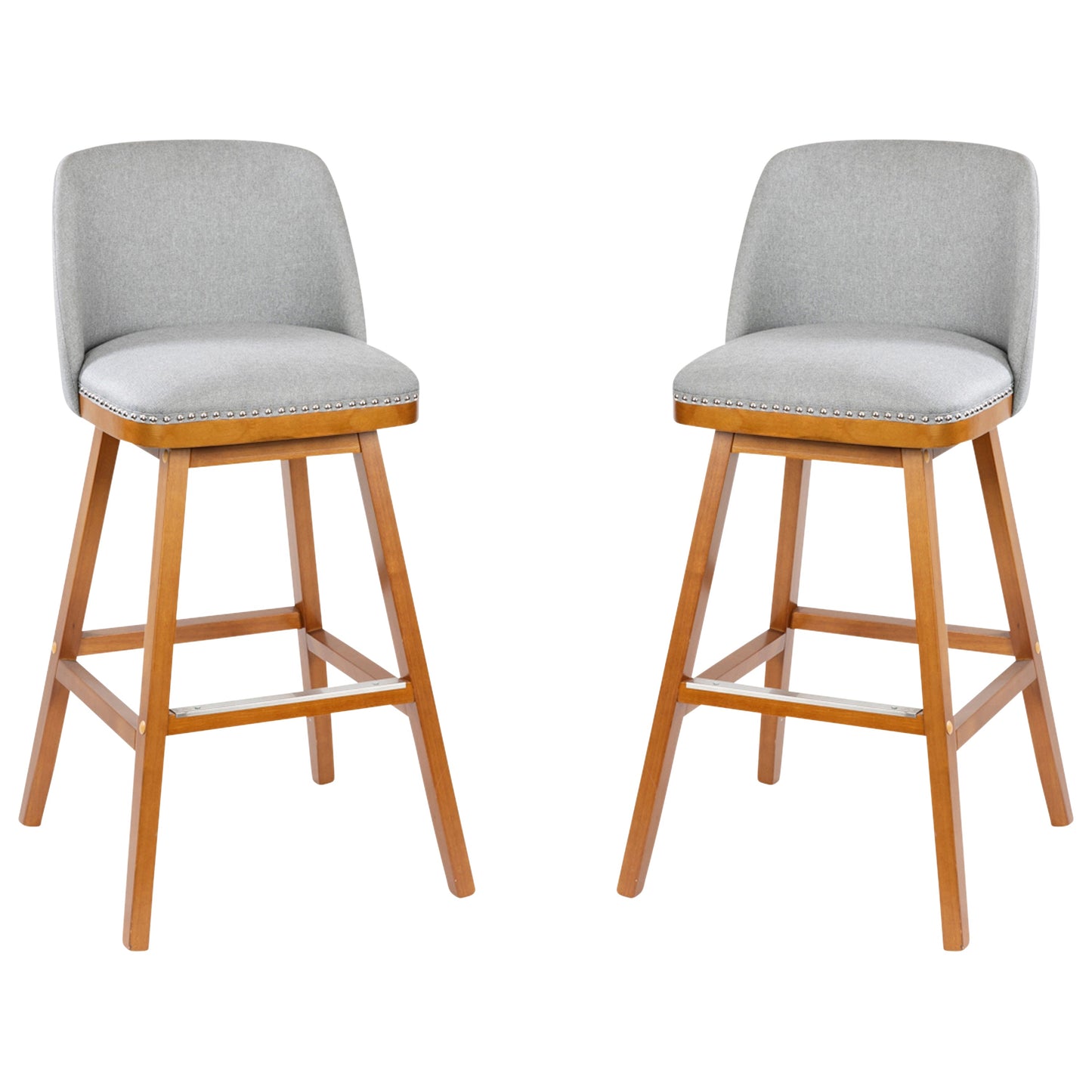 2PK 30" Gray Linen Stools CH-192162X000-30-GY-GG