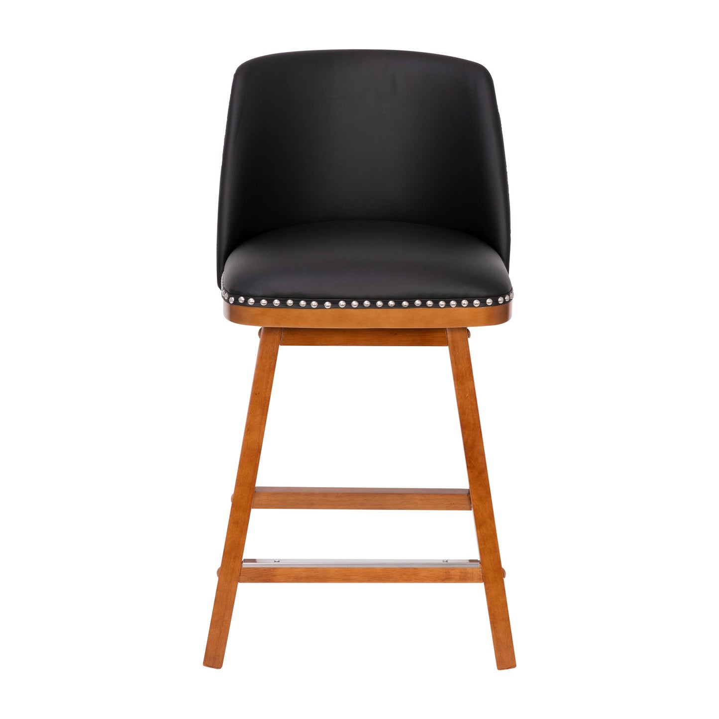 2PK 24" Black Leather Stools CH-192162X000PU-24-BK-GG