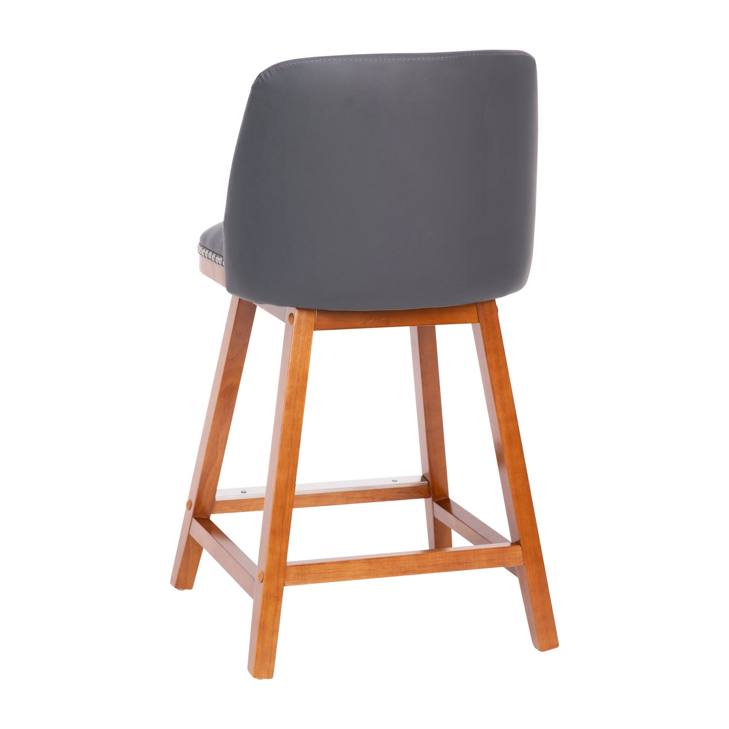 2PK 24" Gray Leather Stools CH-192162X000PU-24-GY-GG