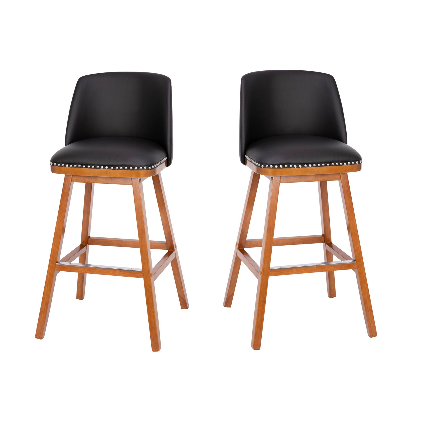 2PK 30" Black Leather Stools CH-192162X000PU-30-BK-GG