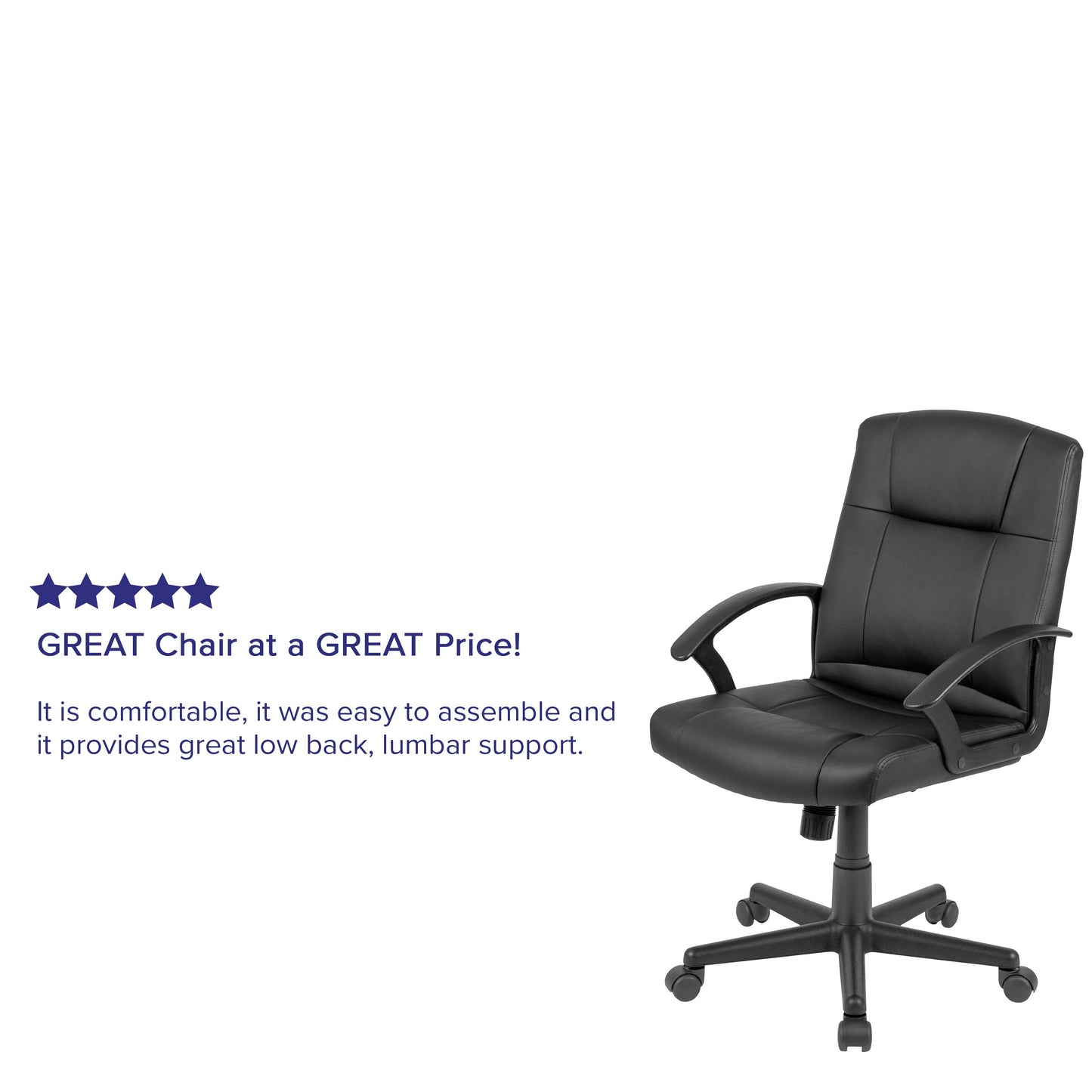 Black LeatherSoft Task Chair CH-197220X000-BK-GG