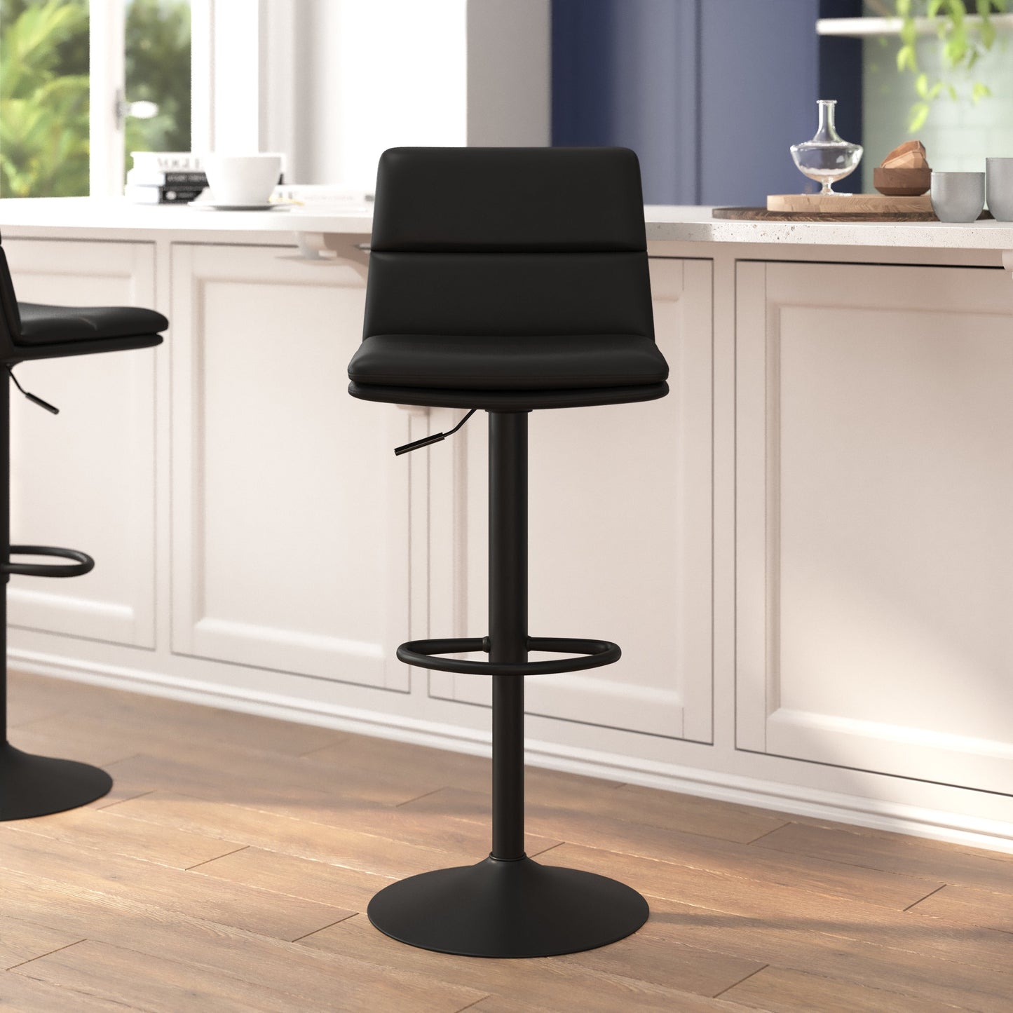 2PK Black Adjustable Stools CH-202071-BK-GG