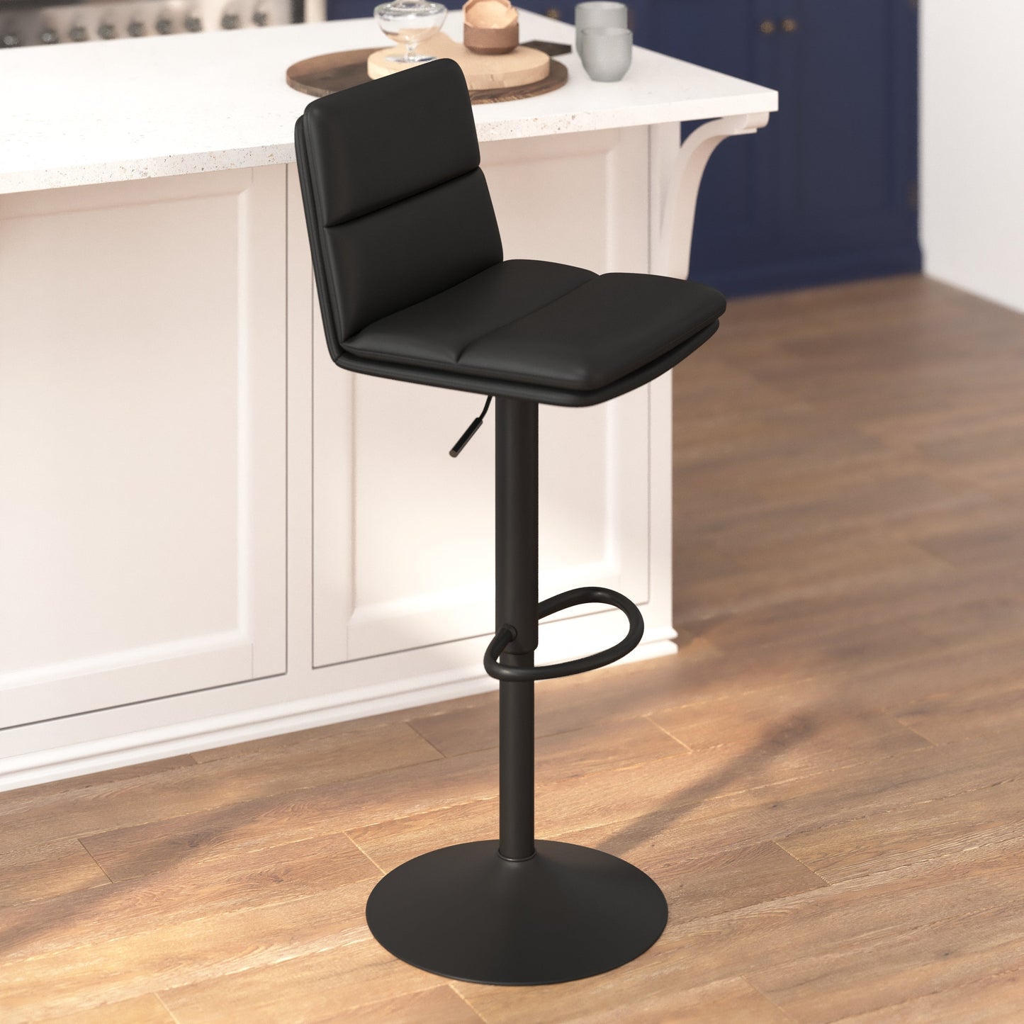 2PK Black Adjustable Stools CH-202071-BK-GG