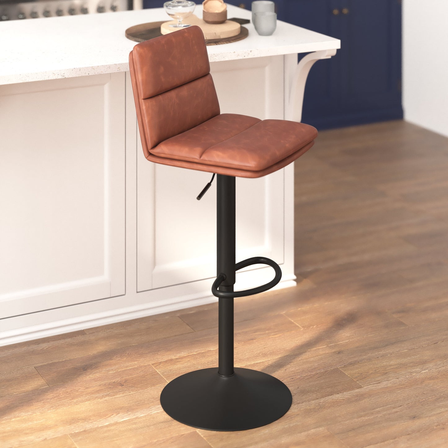 2PK Cognac Adjustable Stools CH-202071-BR-GG