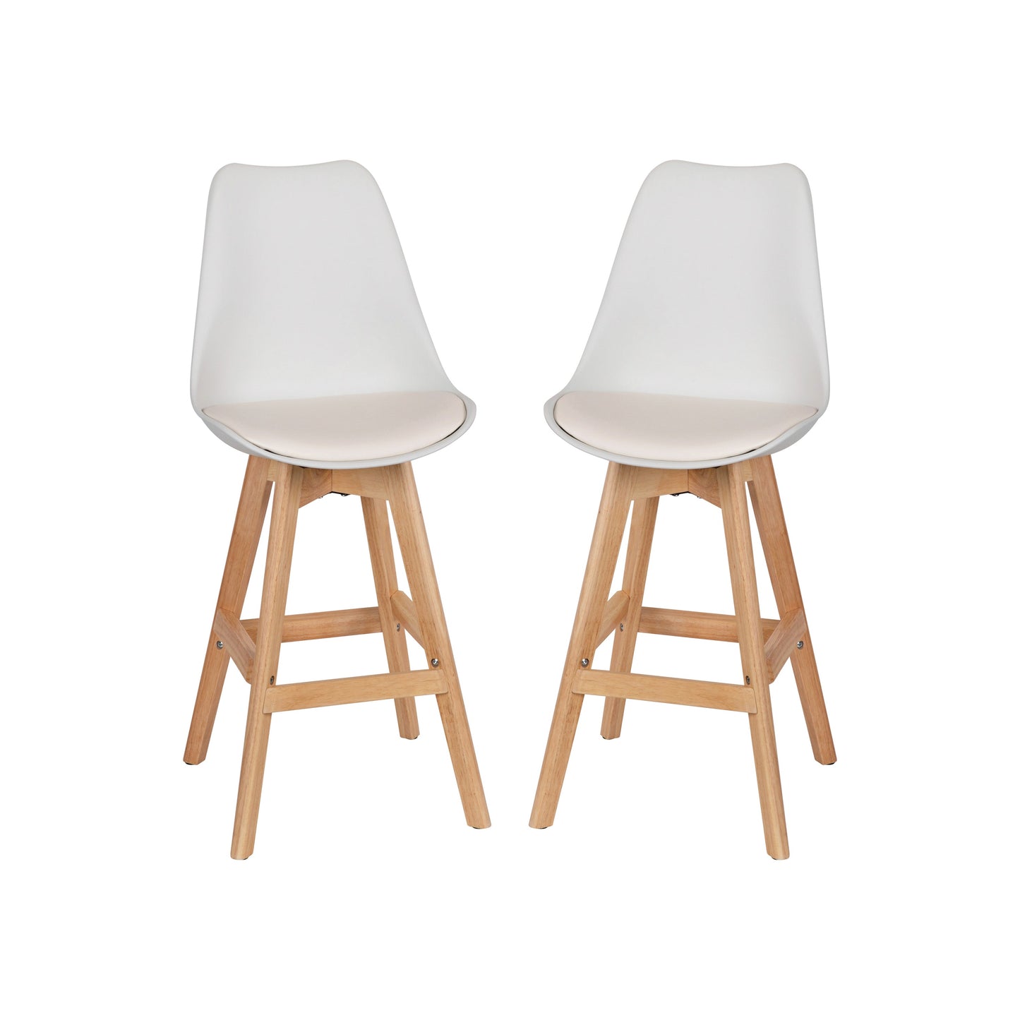 2PK 27" White Leather Stools CH-210925-7-WH-GG