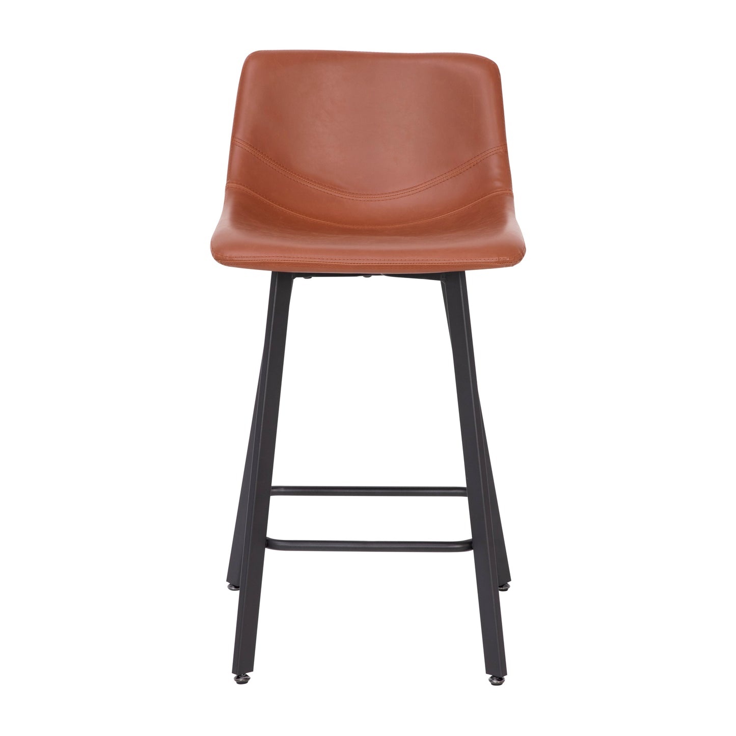 2PK 24" Cognac Leather Stools CH-212069-24-BR-GG