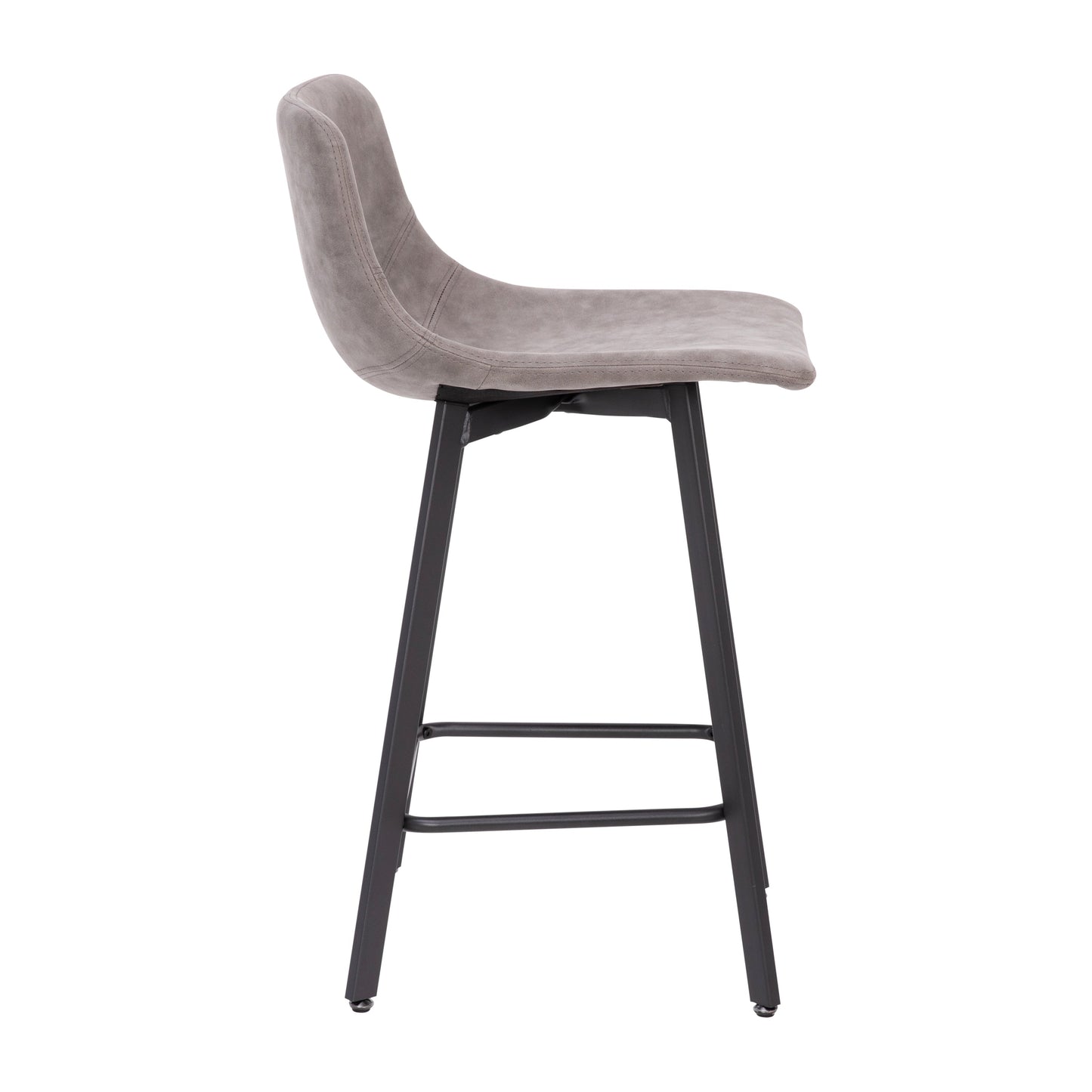 2PK 24" Gray Leather Stools CH-212069-24-GY-GG